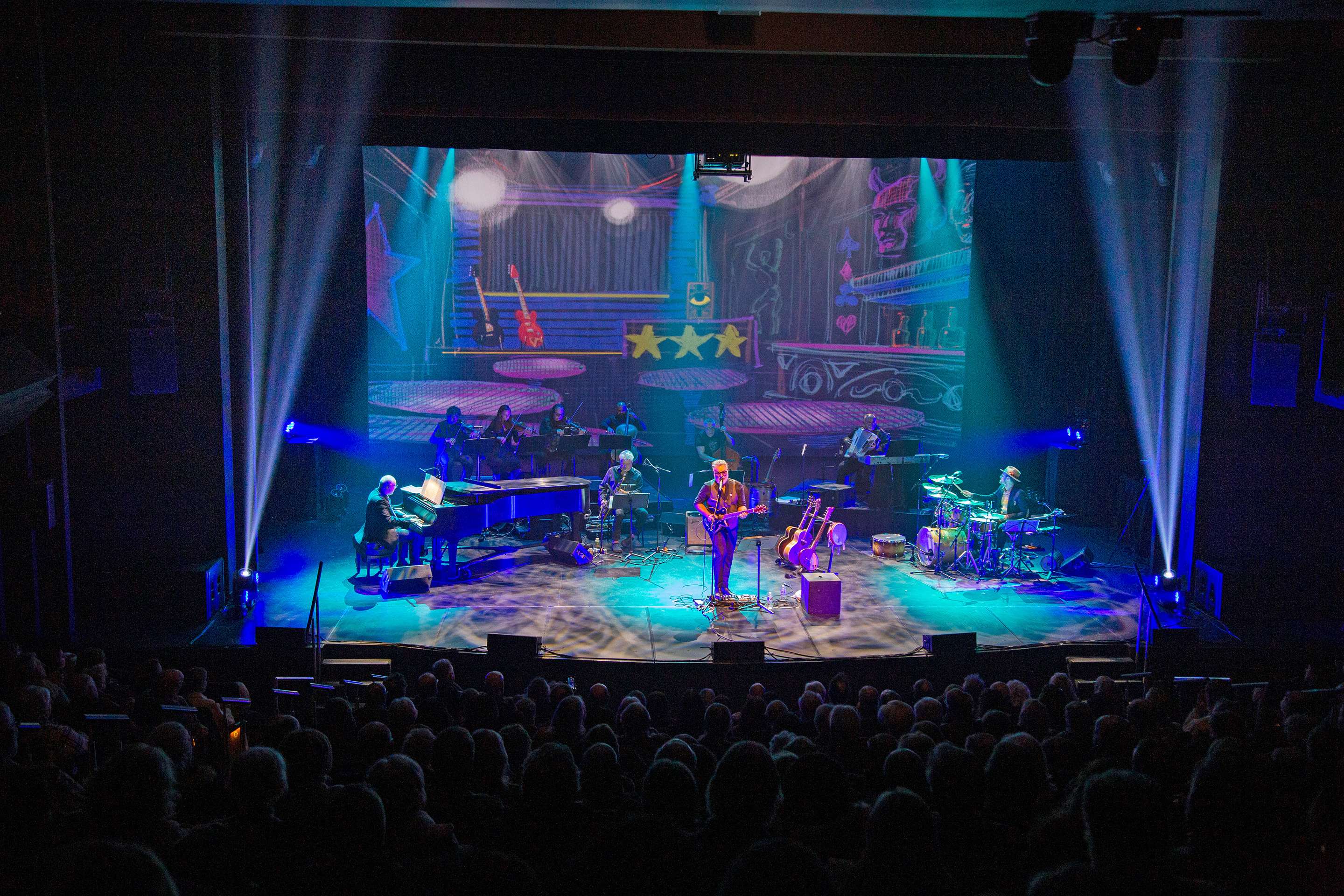 One of the many backdrops that were painted specifical for the show.