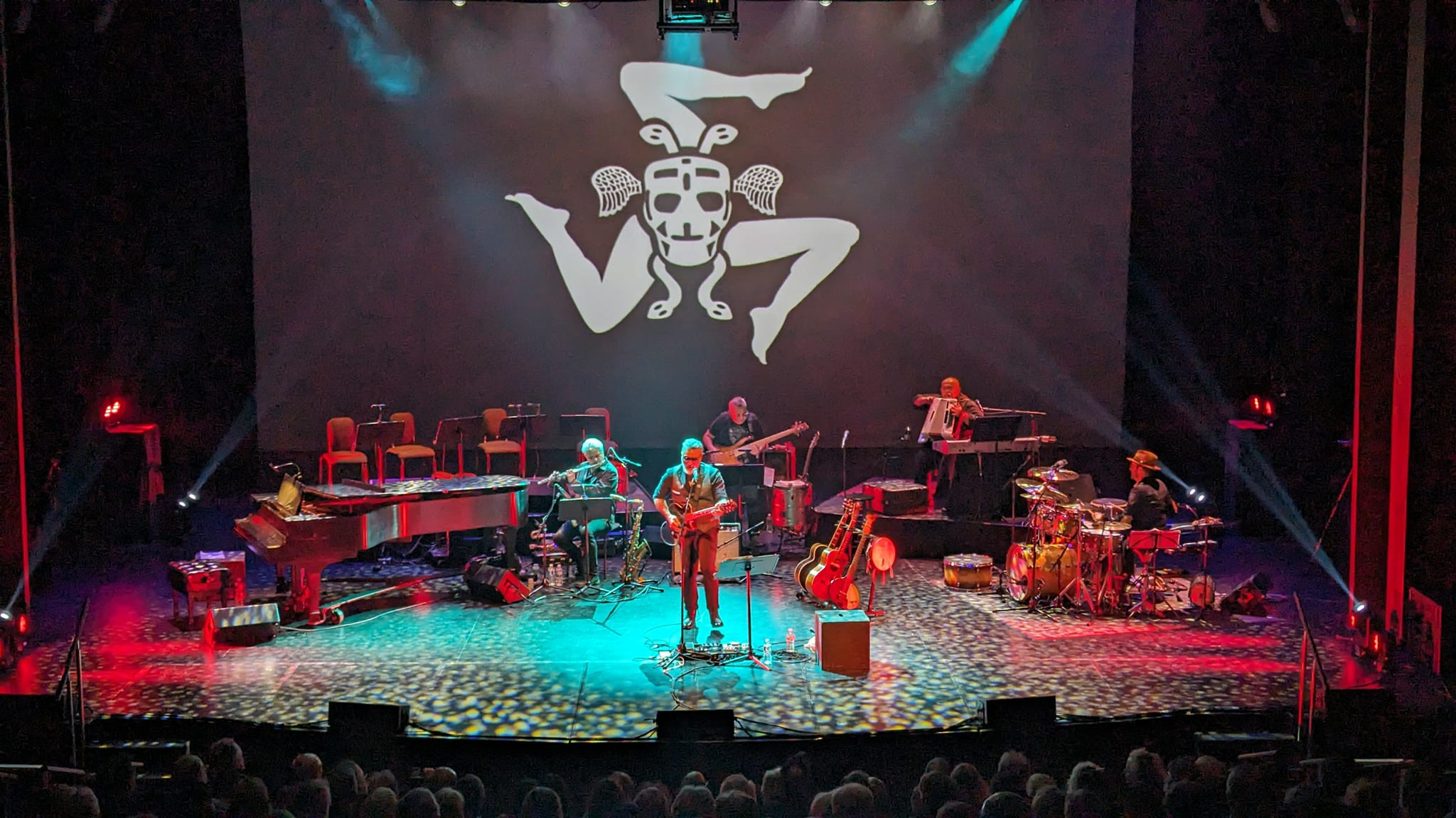 The Logo for our art collaborations. The Sicilian trinacria and the mask of NHL goalie Terry Sawchuk