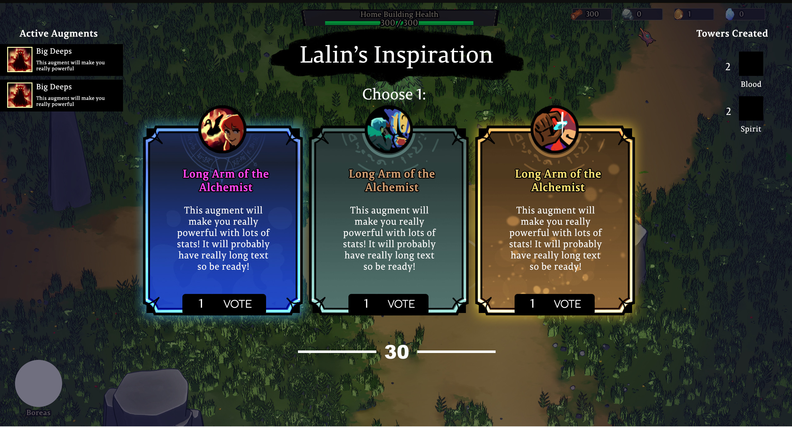 Initial design for the Augments feature of the game in Photoshop