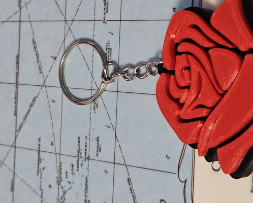 3D Printed Rose Keychain