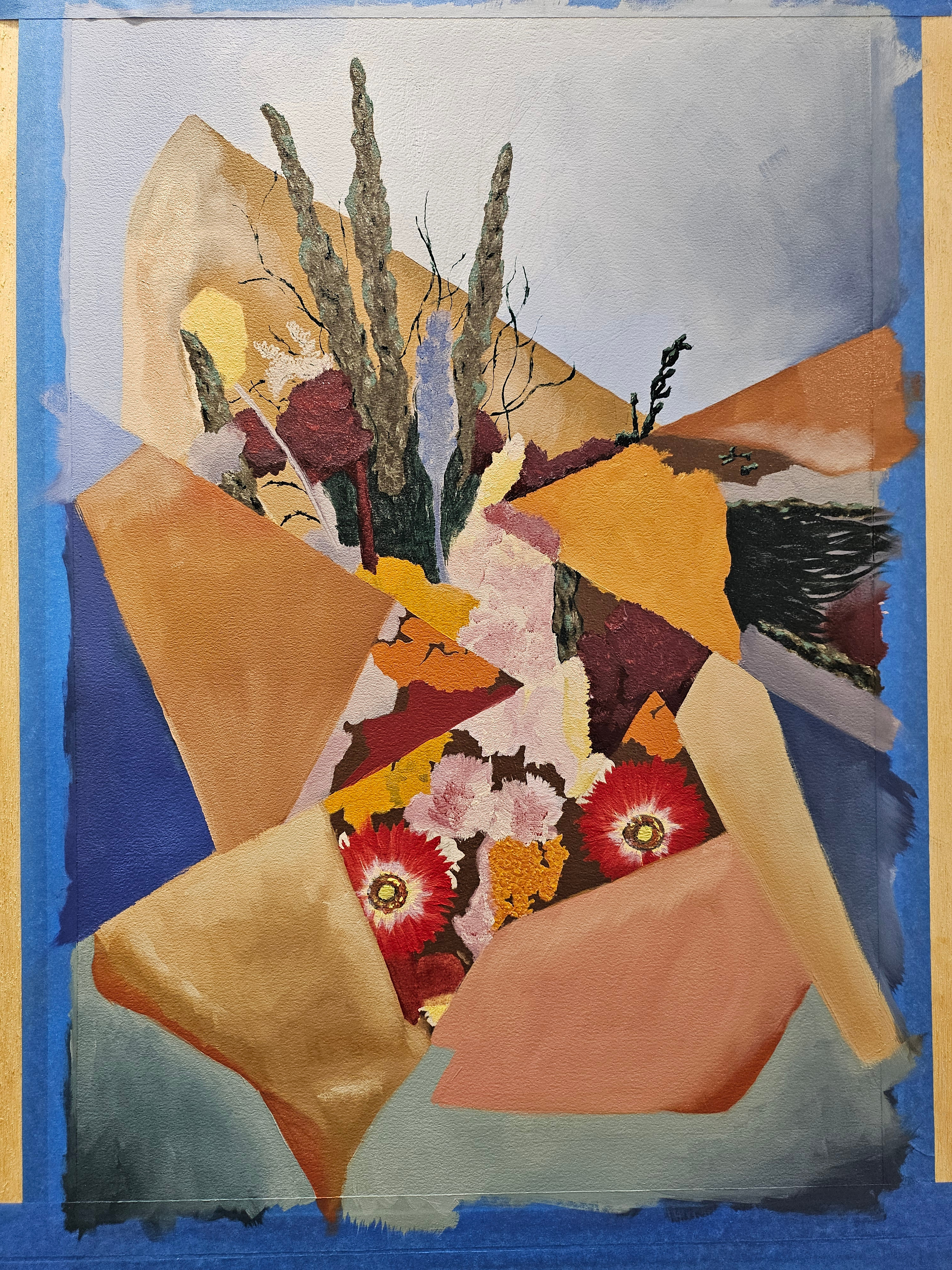 Abstract study, bouquet of flowers, oil on canvas