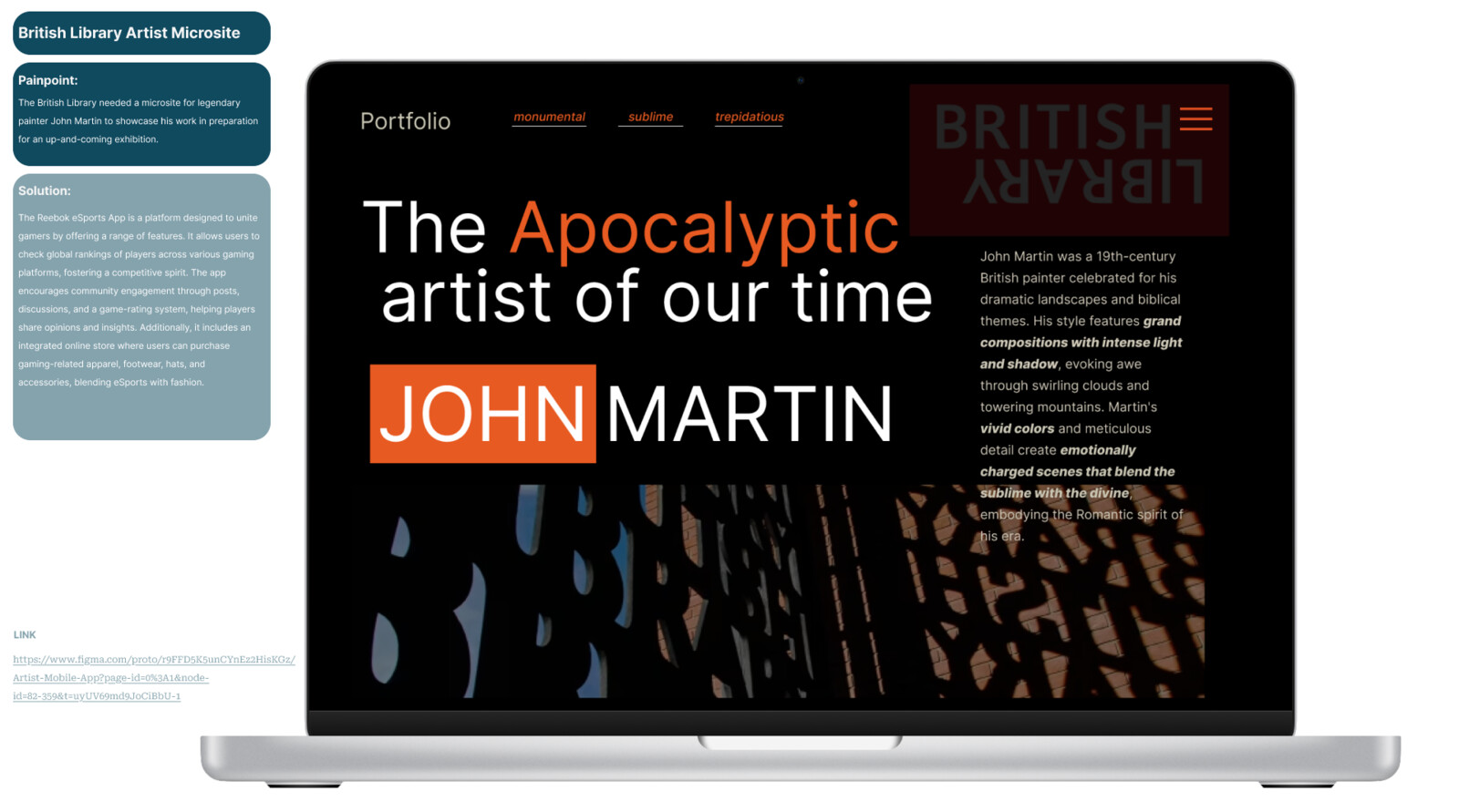 Microsite & Mobile App (British Library Artist Exhibition)