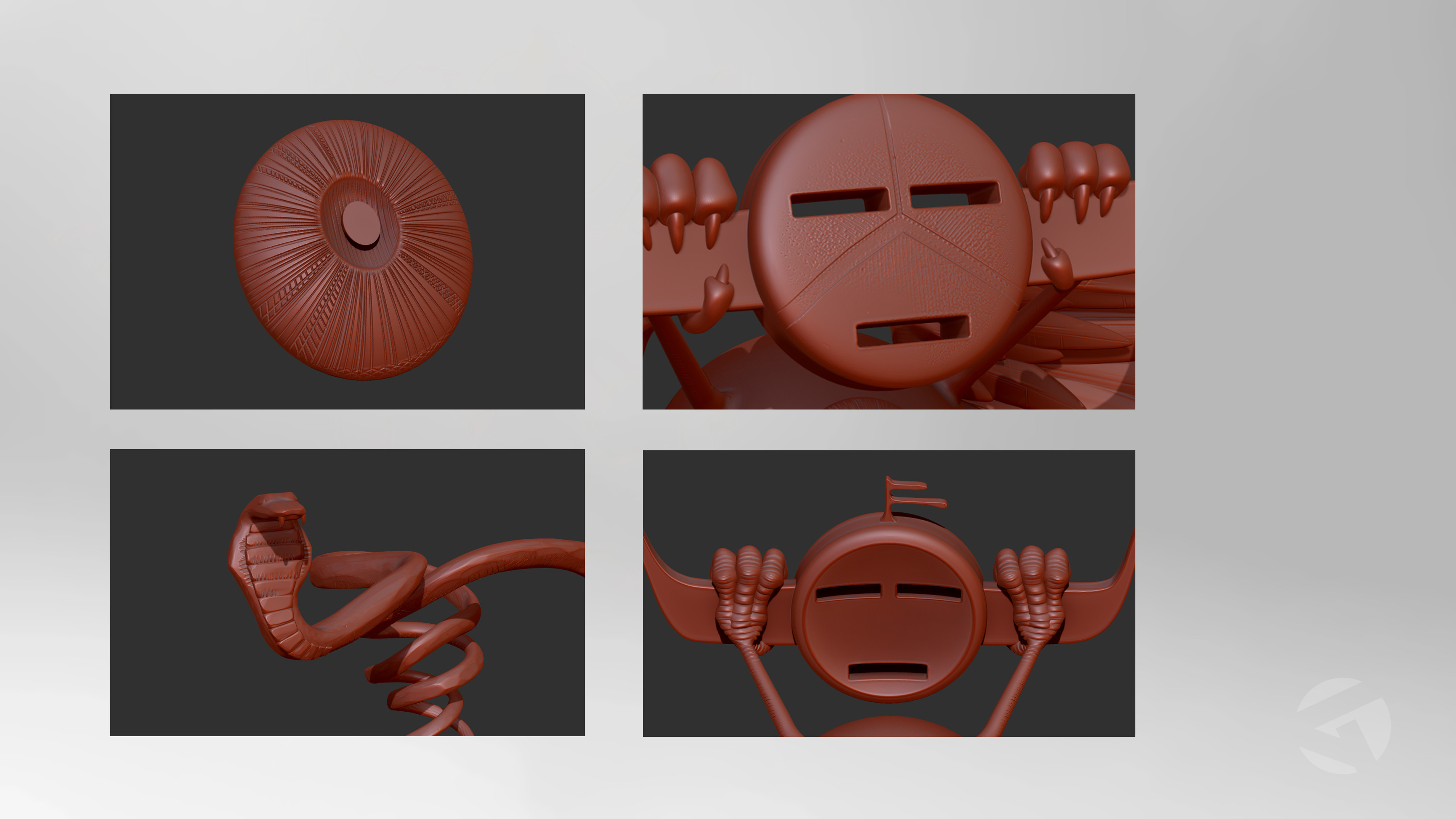 Closeups. Alpha brush stamps on sub tools.