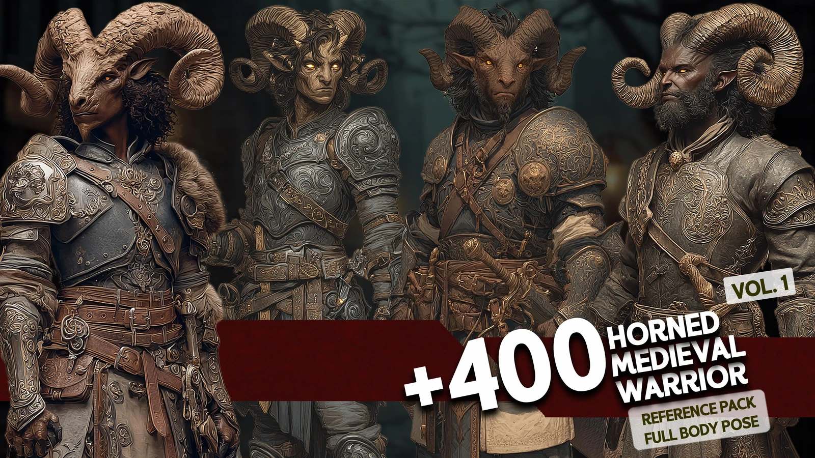 +400 Horned Medieval Warrior Reference Pack _ Full Body Pose _ VOL 1
https://artstn.co/m/ddPeg