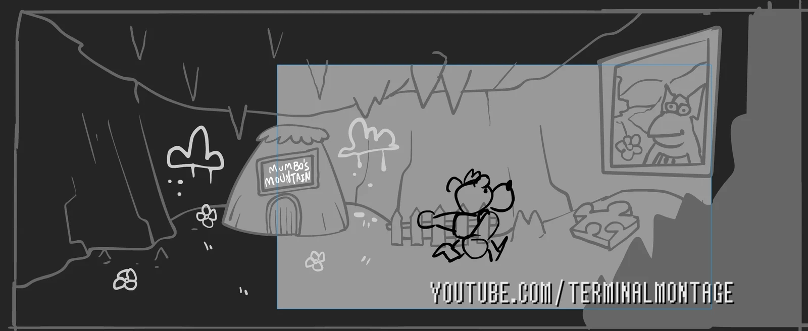A frame from my Animatic for Something About Banjo-Kazooie. They can get a little detailed.