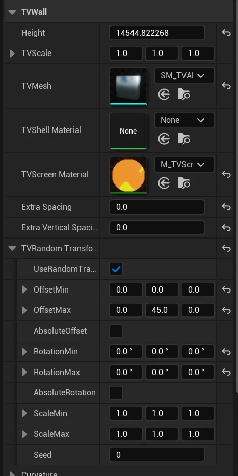 User exposed settings on blueprint