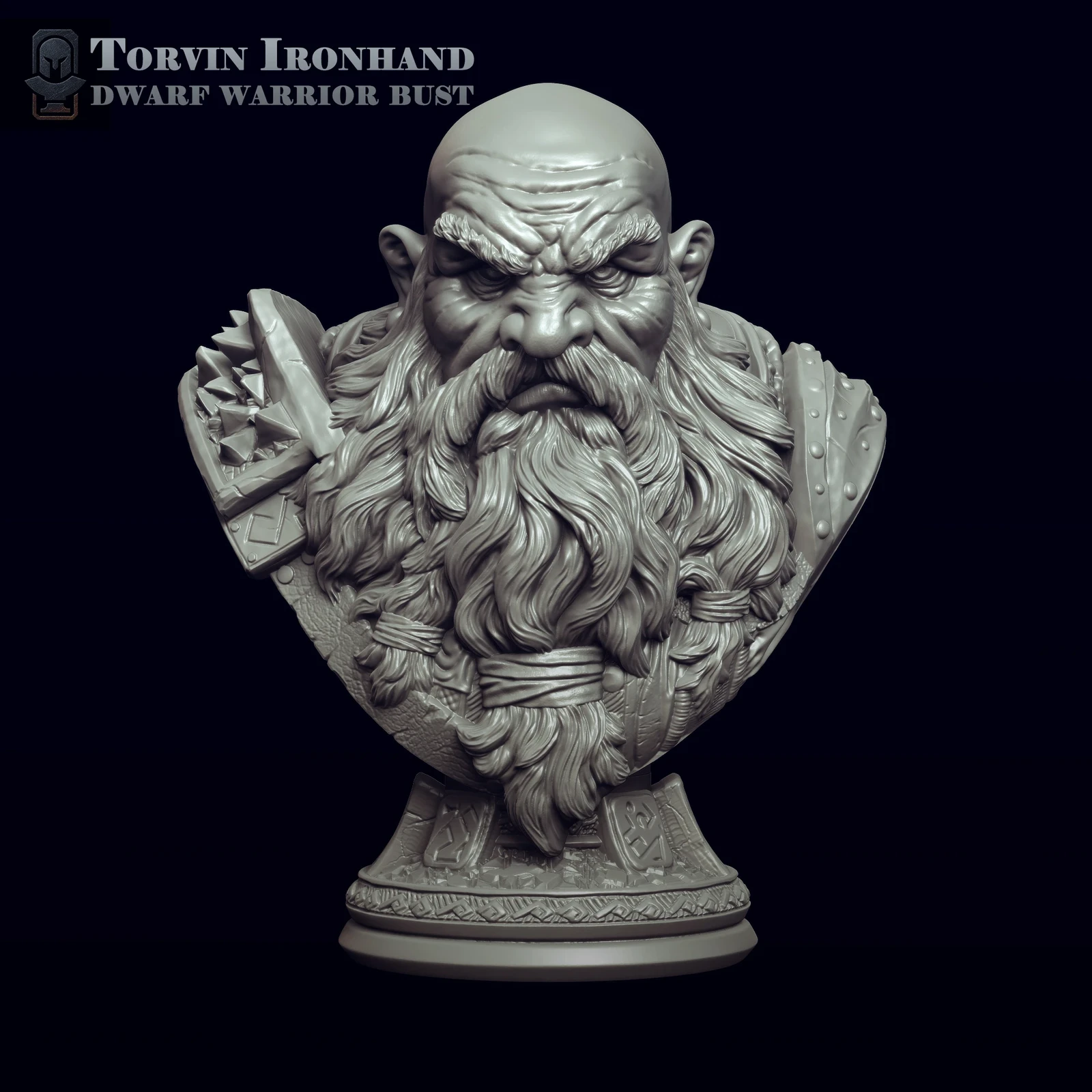 Torvin Ironhand  Dwarf Warrior Bust
