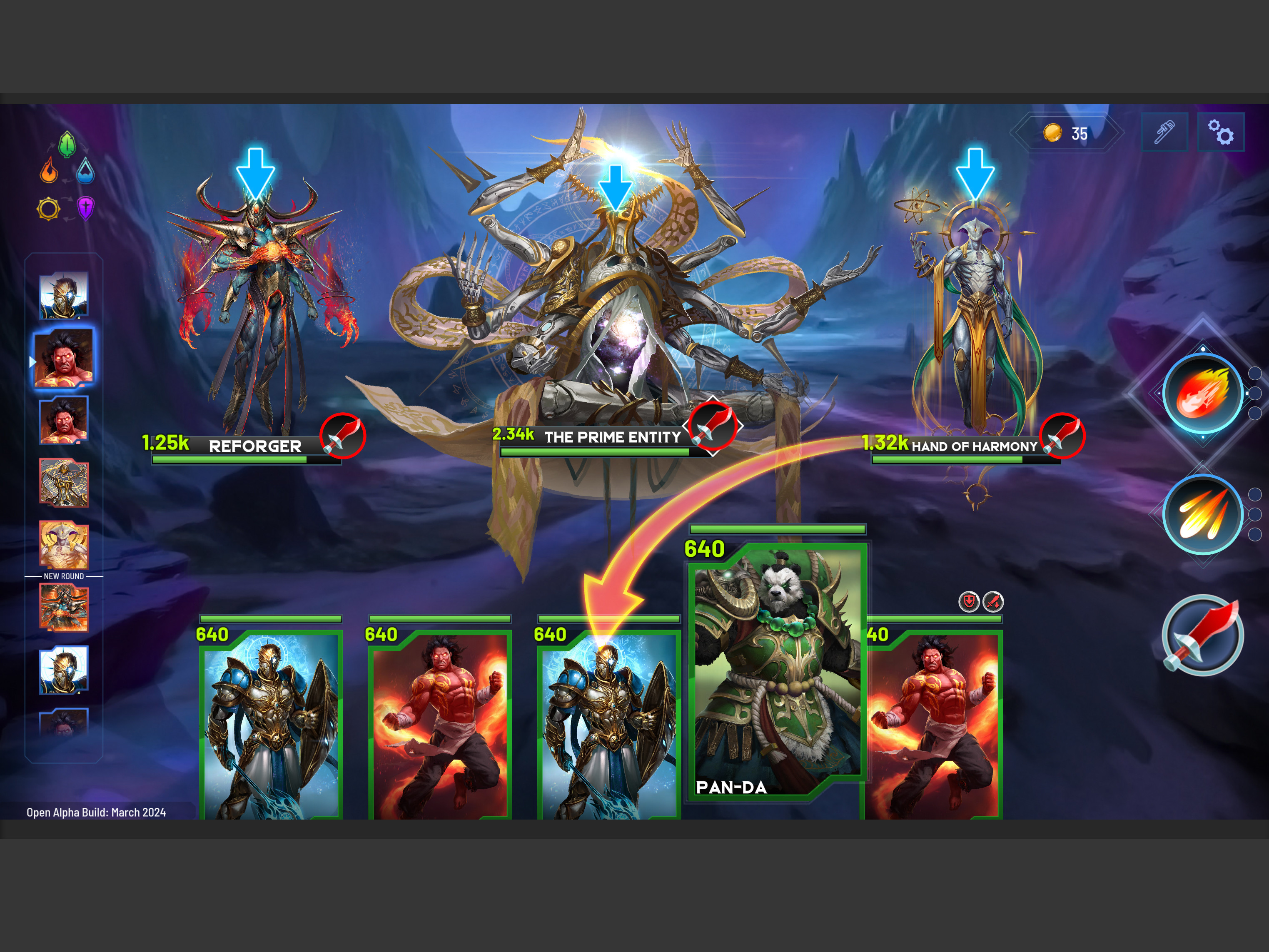 Forecast arrow appears on mouse hover; curve script works for any start and end points.