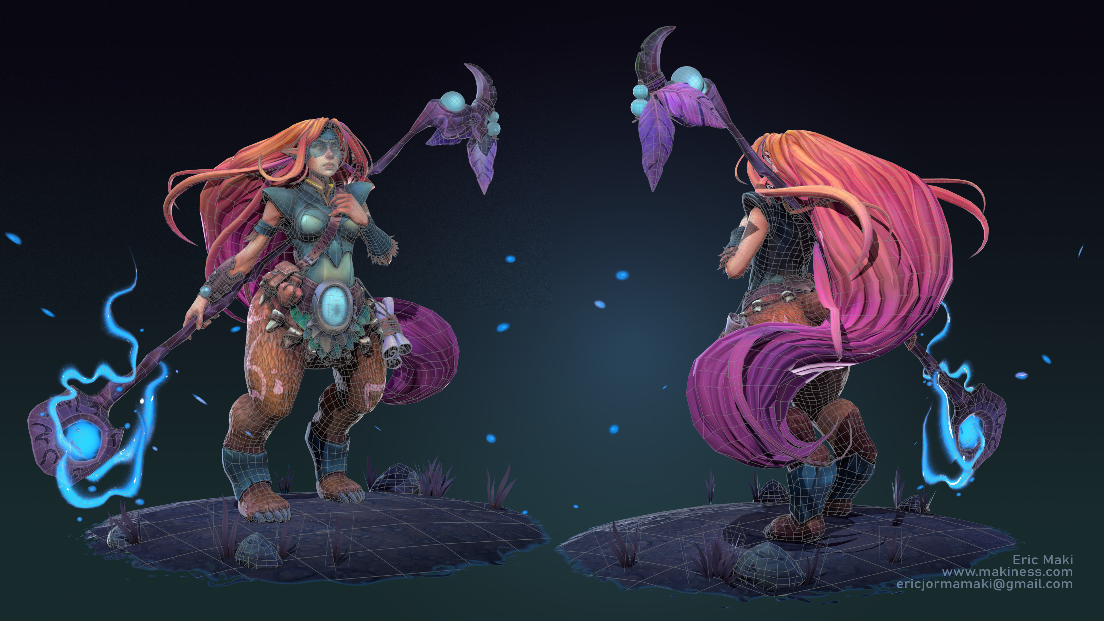 Wireframe render in Marmoset Toolbag