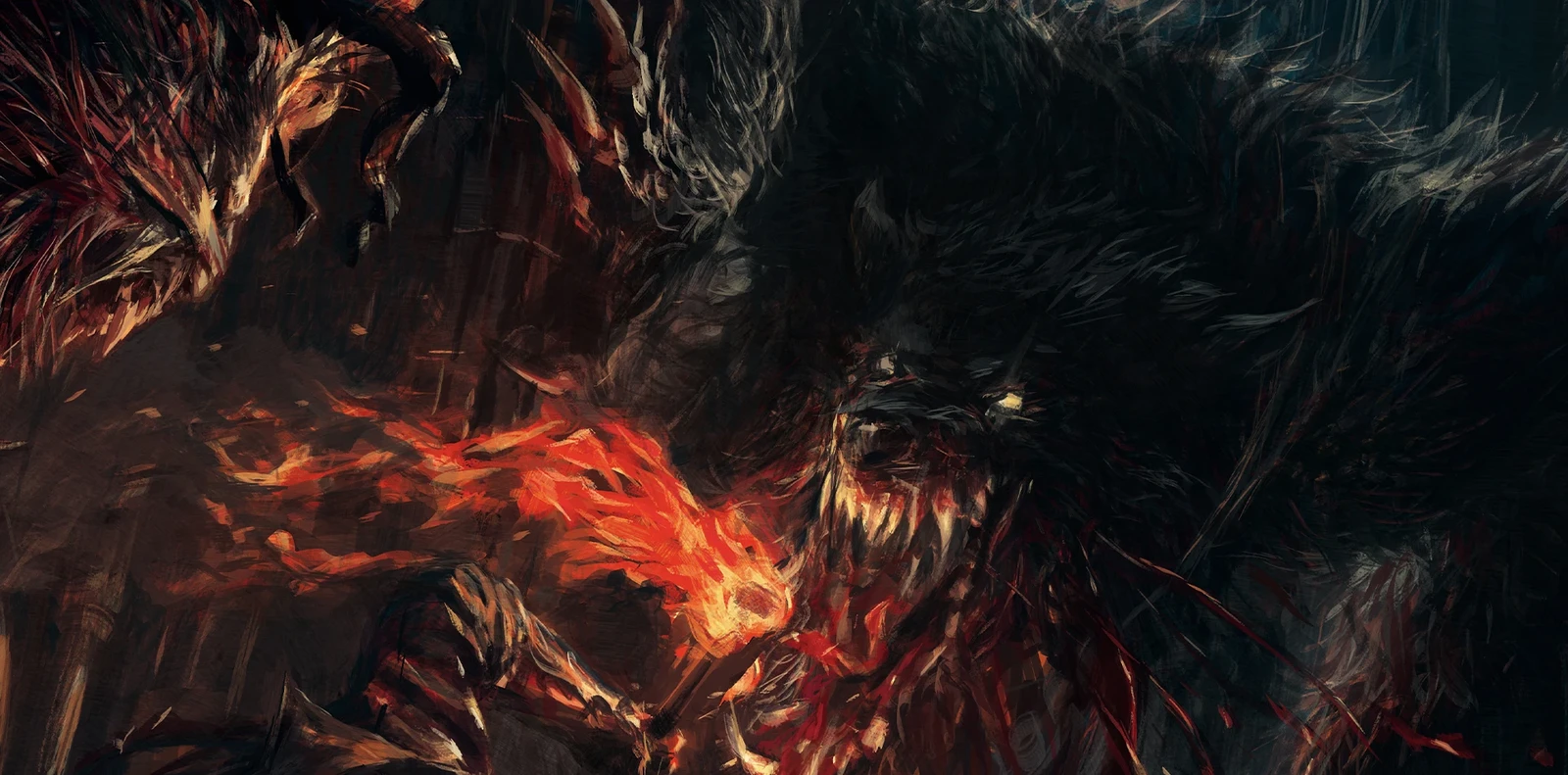 Closeup of the two beasts