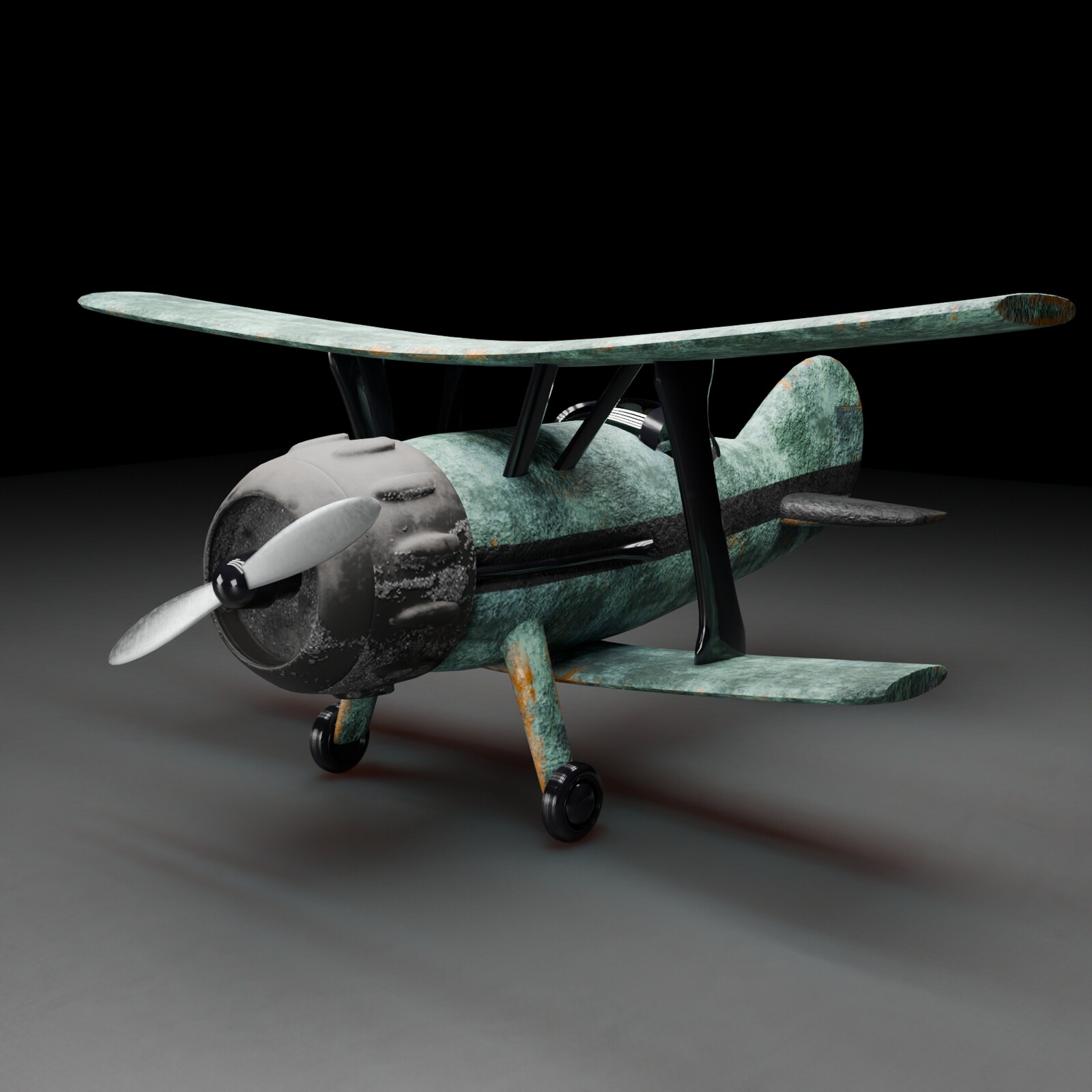Vintage Biplane Aircraft Model: PBR Texturing with Blender and Substance Painter
