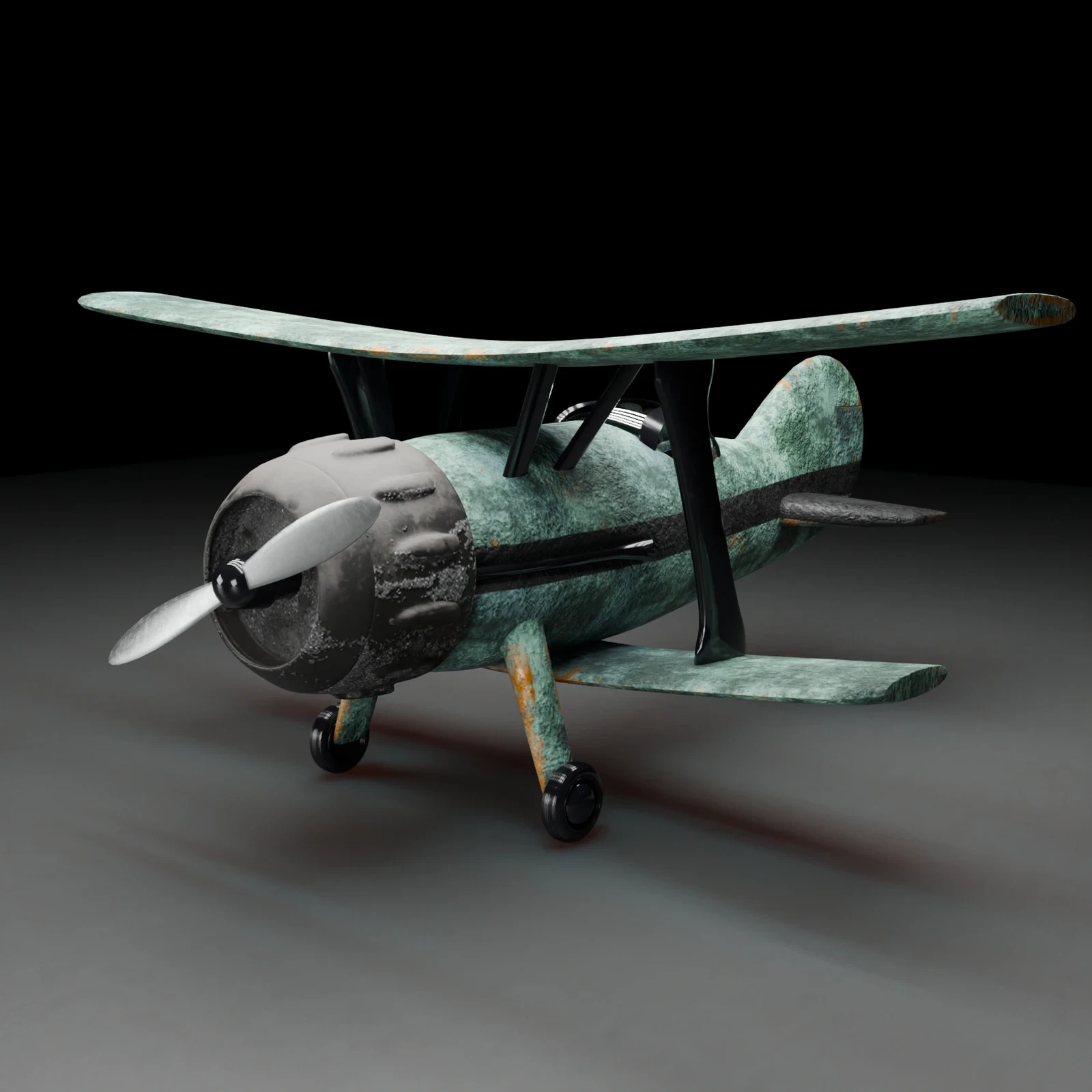 Vintage Biplane Aircraft Model: PBR Texturing with Blender and Substance Painter