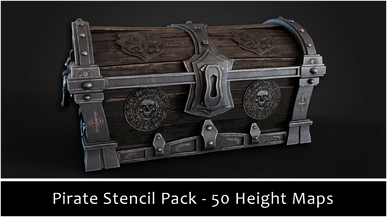 3DT Pirate Ornamental Pack – 50 Decals &amp; Stencils for Blender, Substance Painter &amp; Game Design