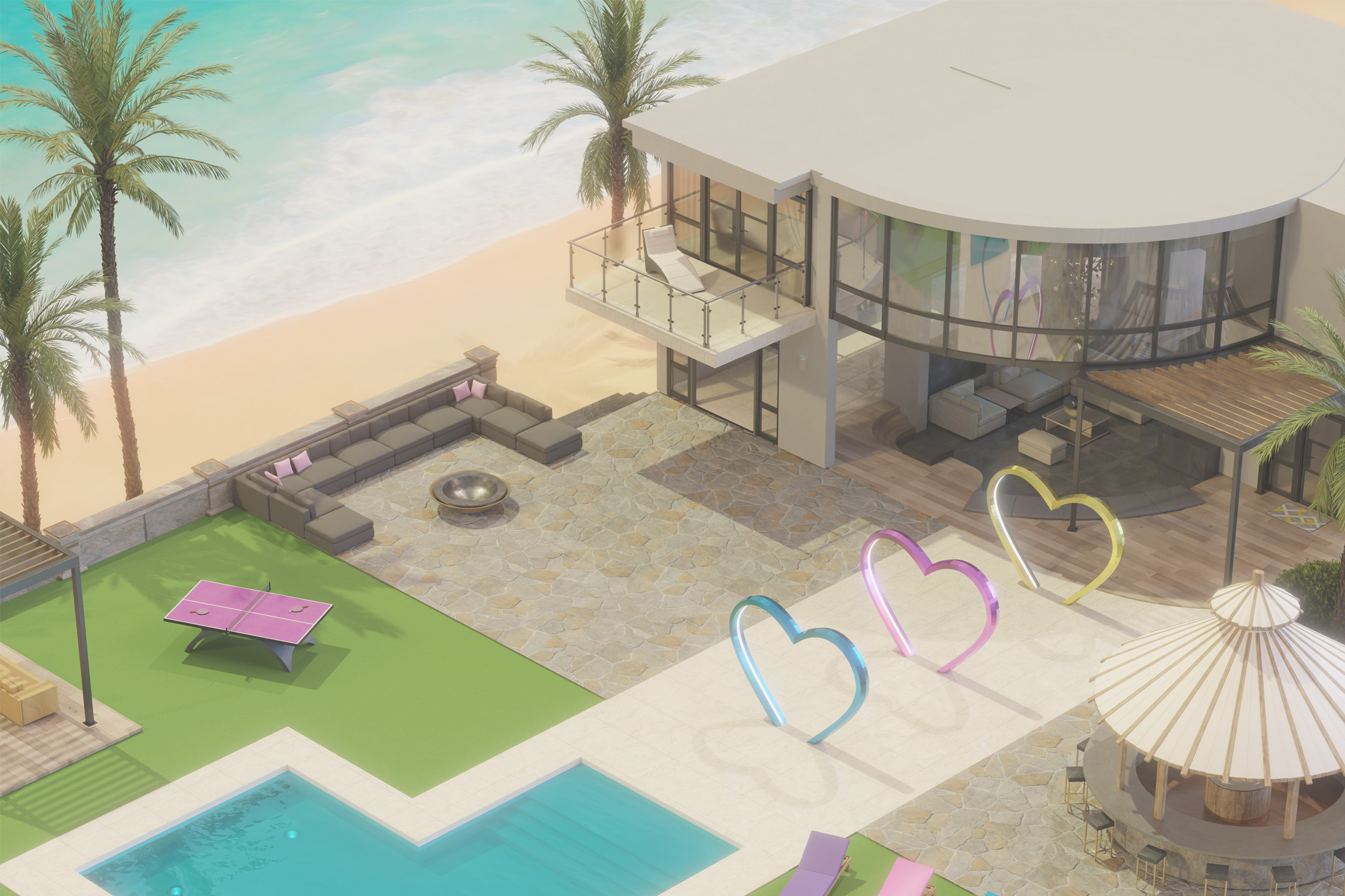 Flirt Island: 2D game level