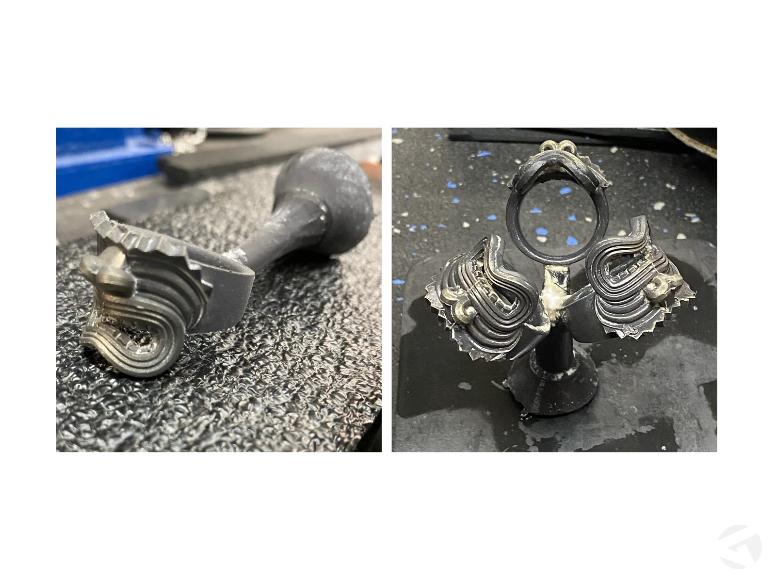 Casts still attach to sprues.