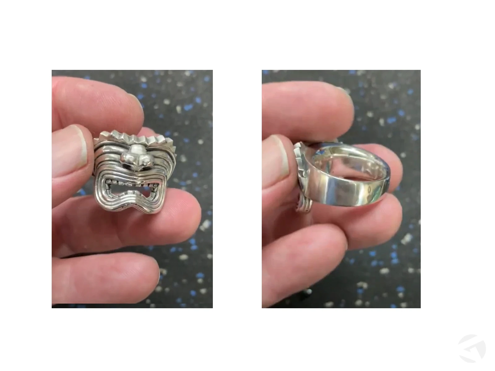 Final silver cast ring.