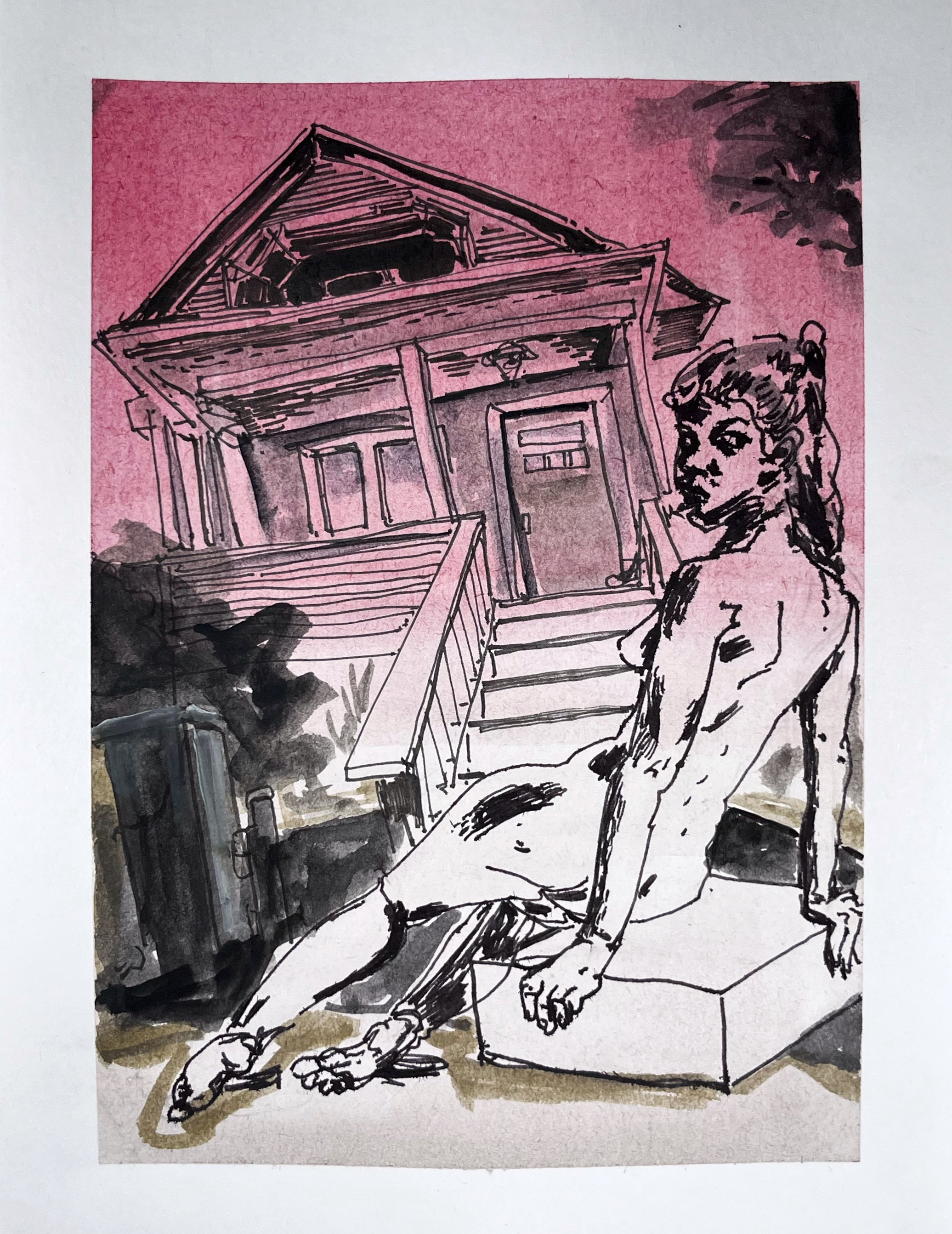 Untitled- 25x18 cm- Water color &amp; Ink on paper, 2025