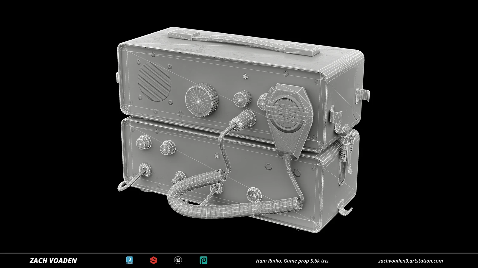 Tech still breakdown, wireframe and detailed lighting. 