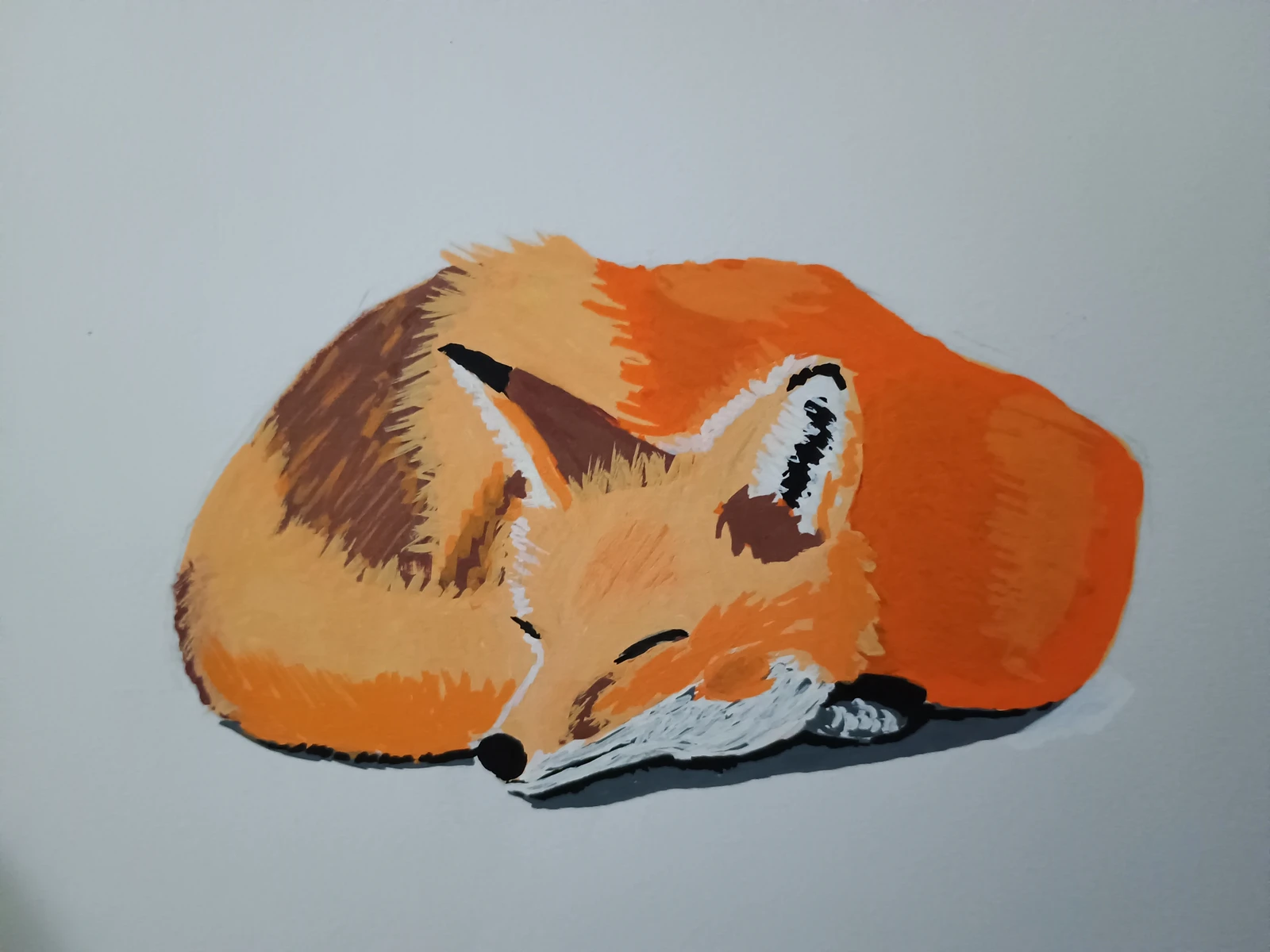 Study of a fox using acrylic paint markers.