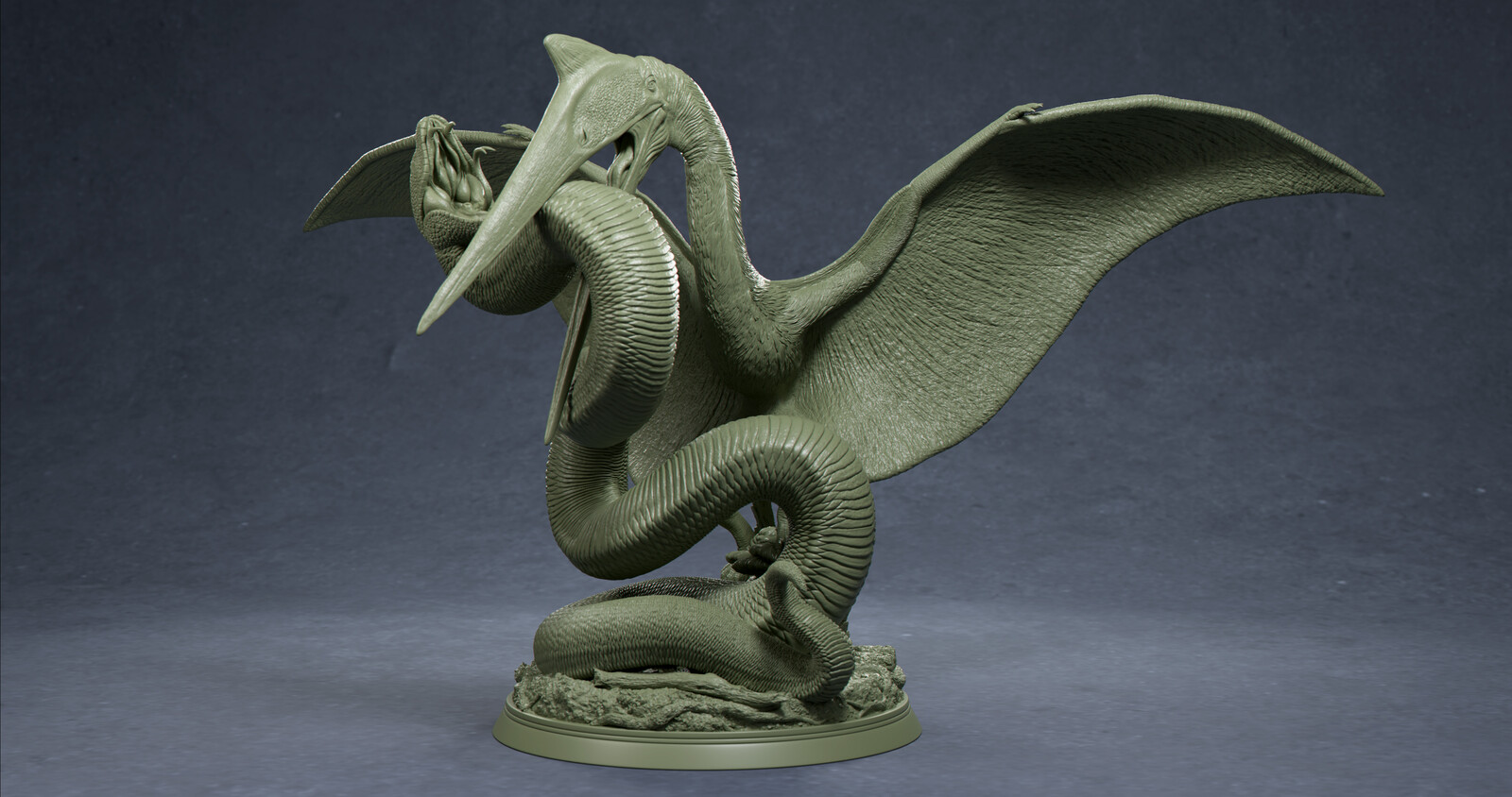 Quetzalcoatlus vs Titanoboa 3D Print