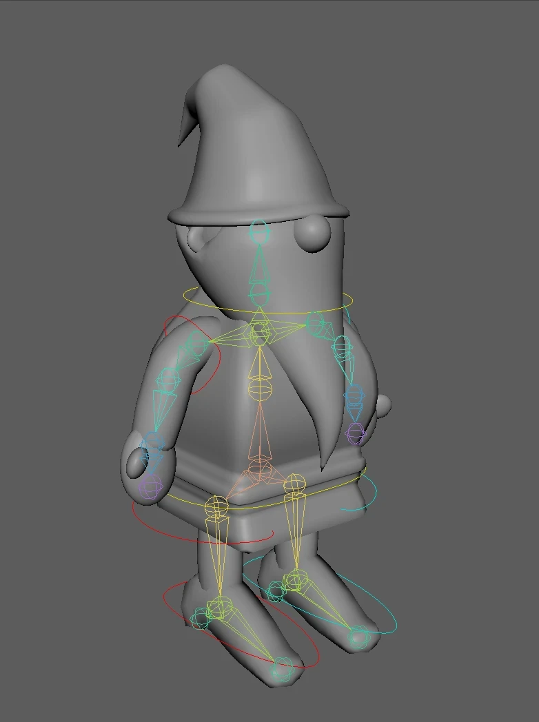 A early version of the gnome rig and model for Small Time Crooks