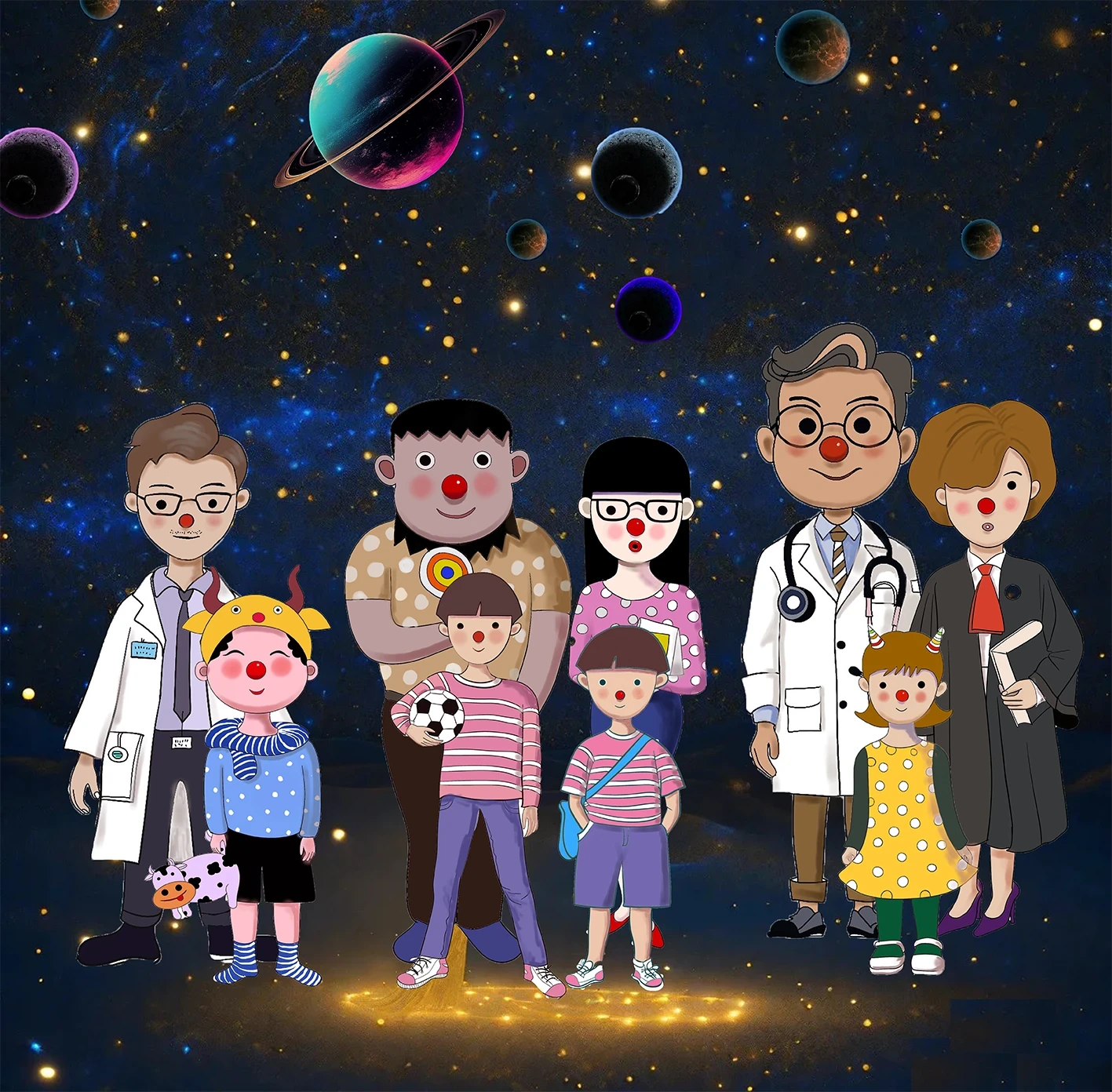 Three Interstellar Family Members from ArtiMoon Planet