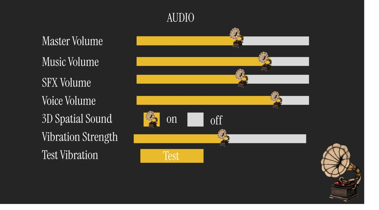 Audio Main view