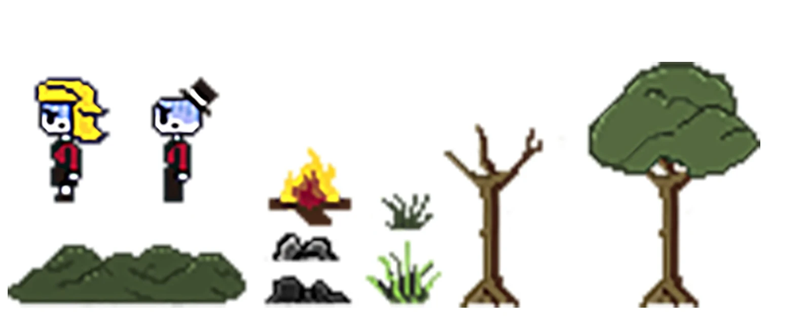 Props compared with the main characters designed by Santiago Rabasedas