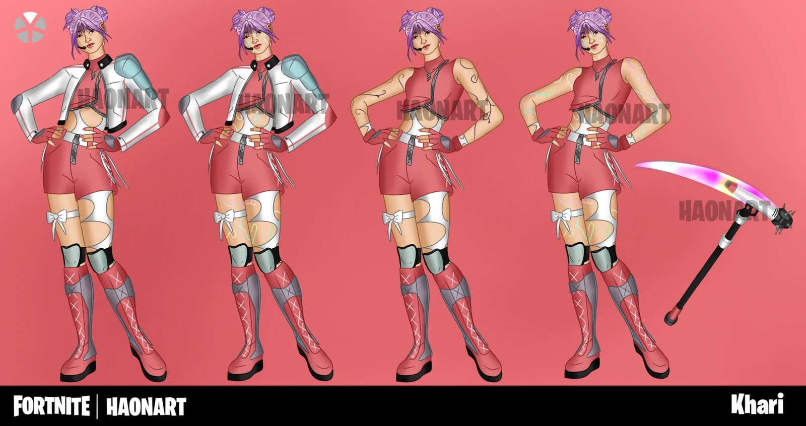Khari (Jacket On/Off, Patterns Glow On/Off Style Options) Concept Art