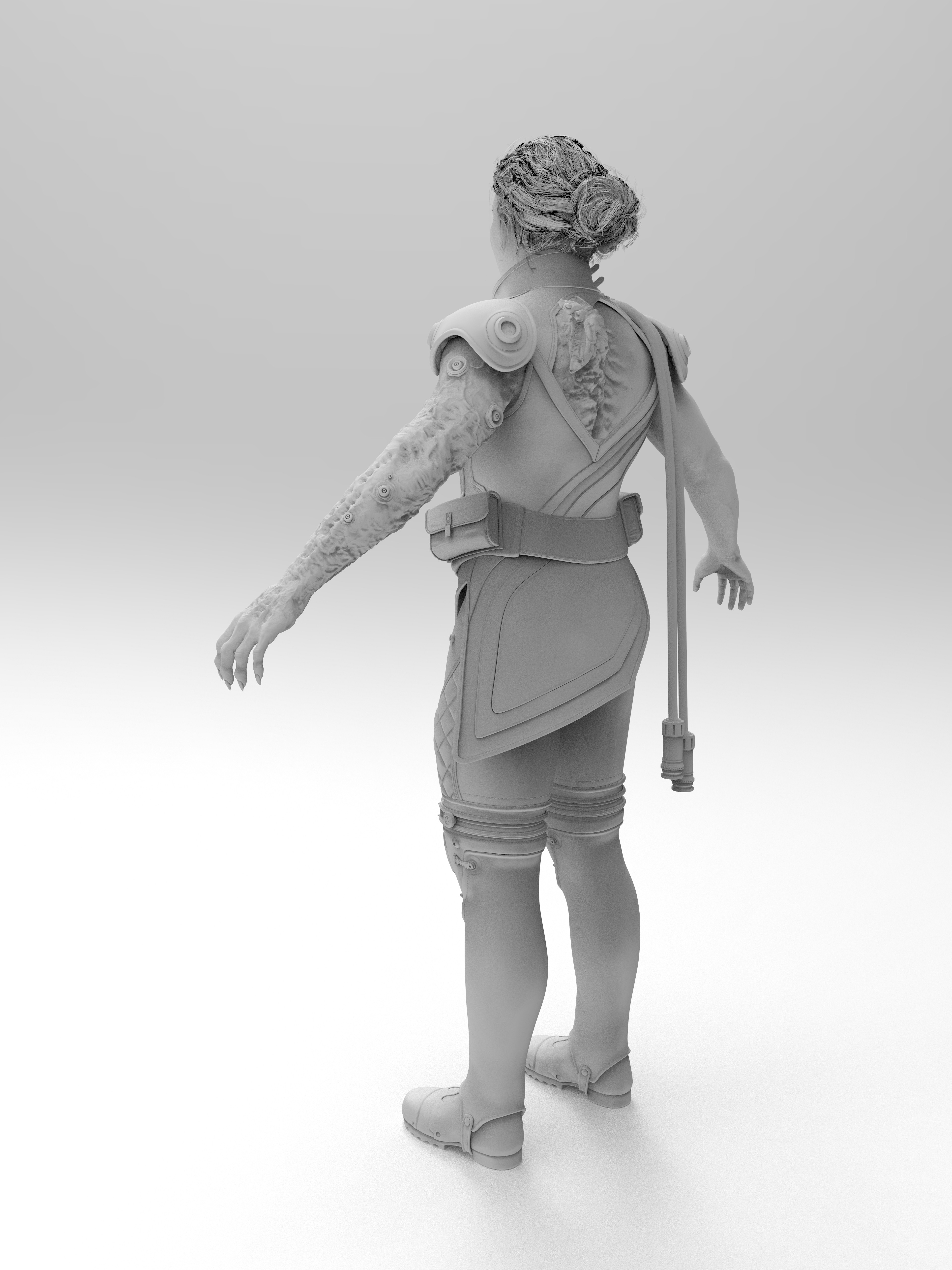 Inez High Poly Rear Left
