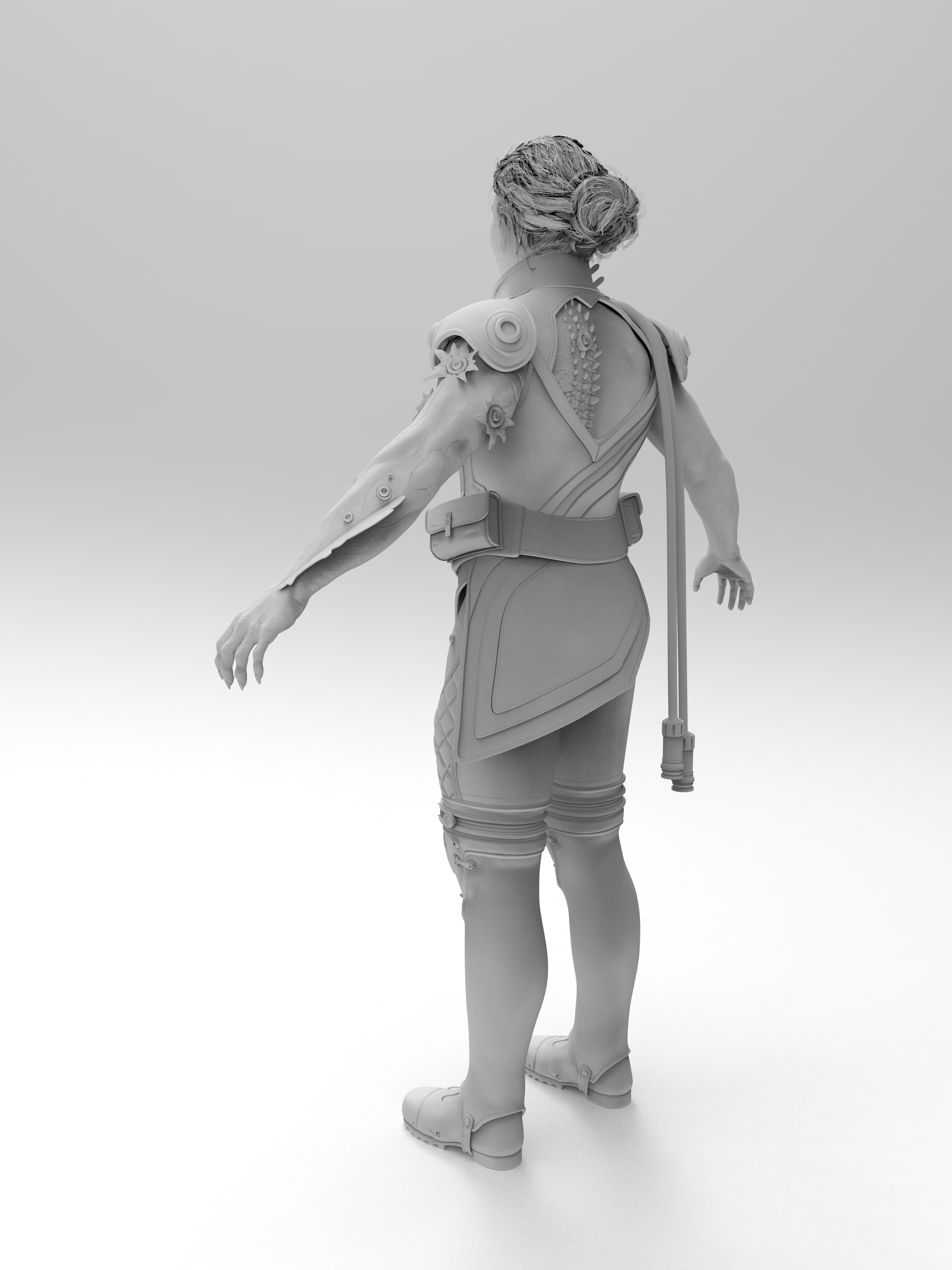 Inez High Poly Raptidon Graft Rear Left