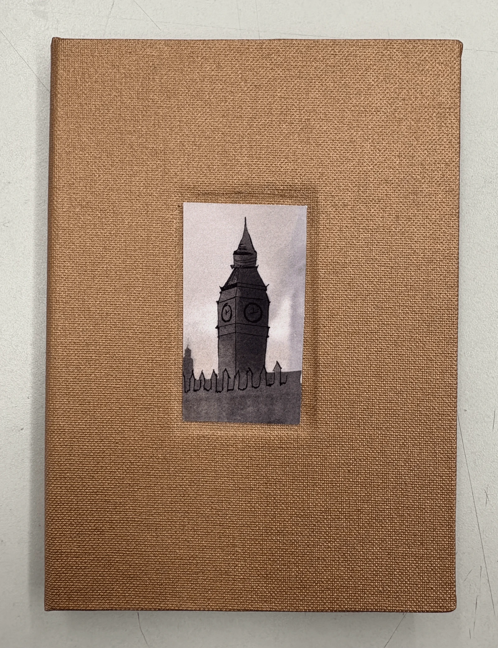 Cover of hand bound accordion book