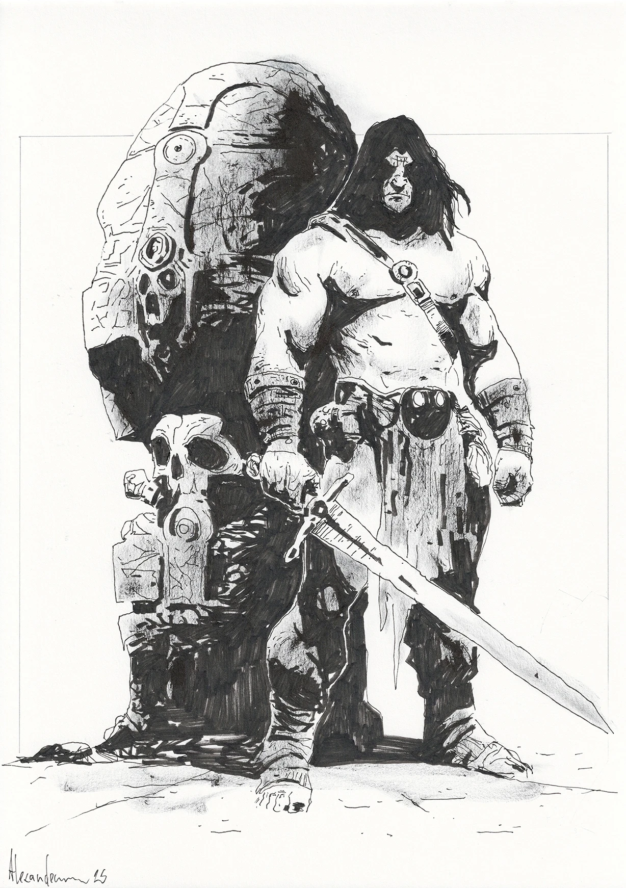 Conan ink sketch