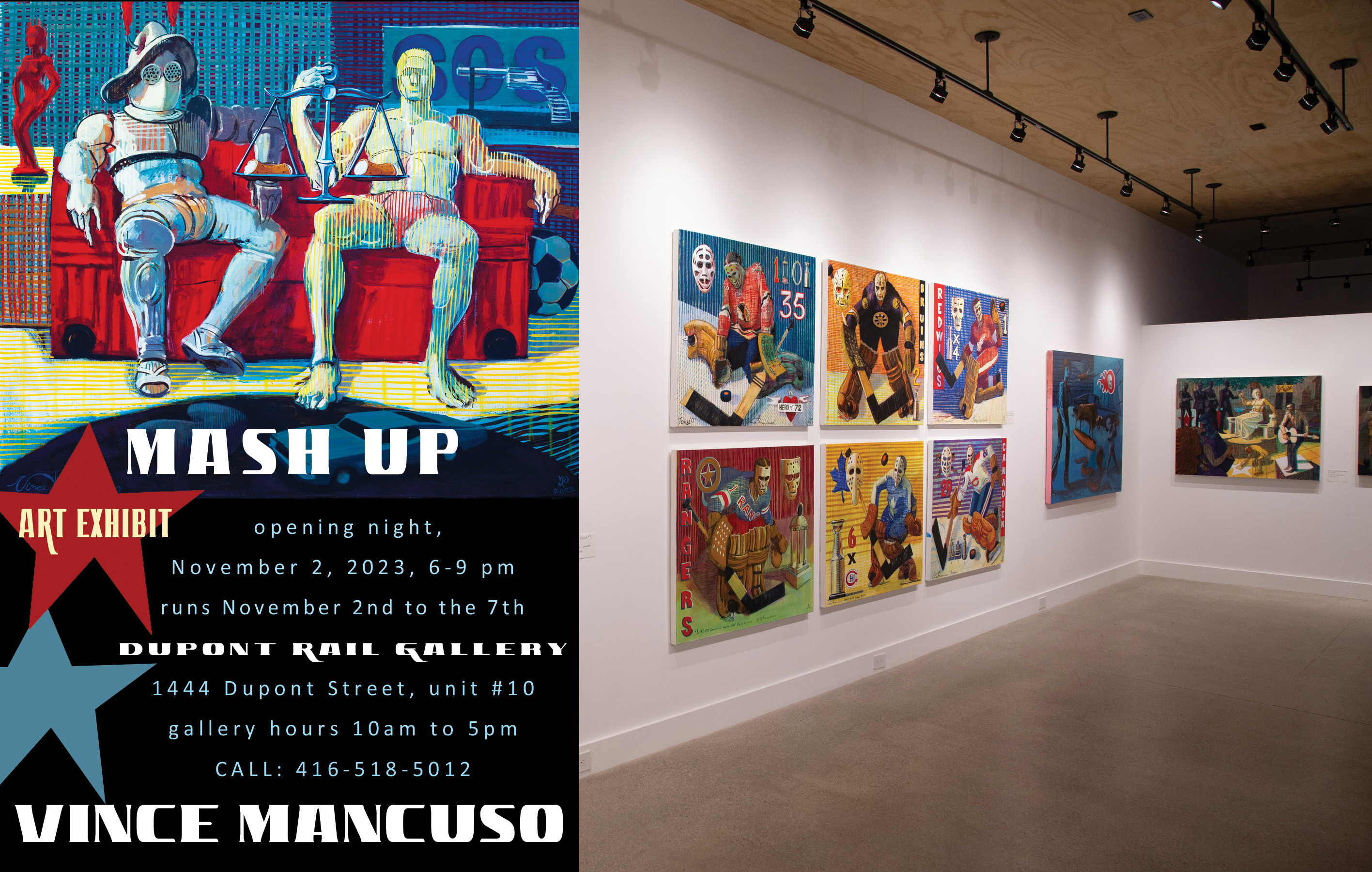 " MASH UP" solo show at the Dupont Rail Gallery, November 3, 2023.