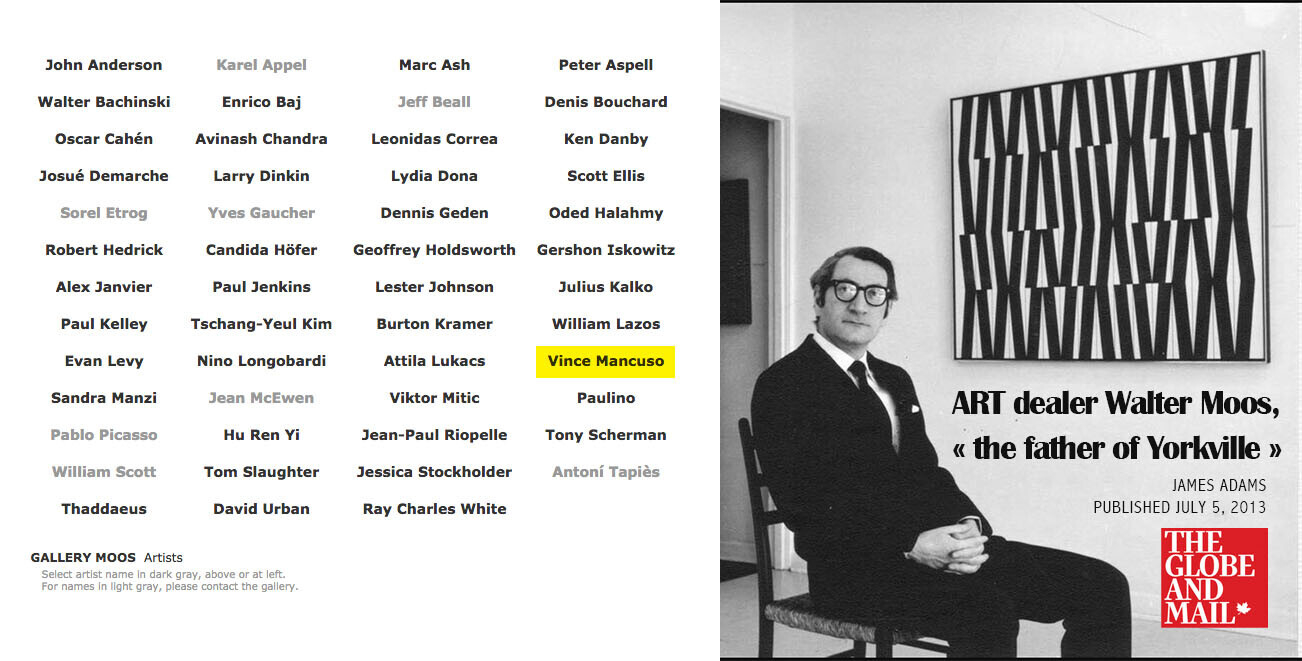 2013, OBITUARY: Art dealer Walter Moos, " the Father of Yorkville "