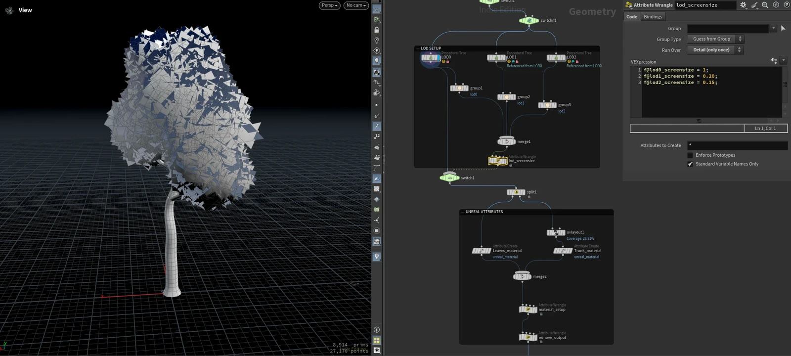 Unreal Attributes &amp; LOD Setup