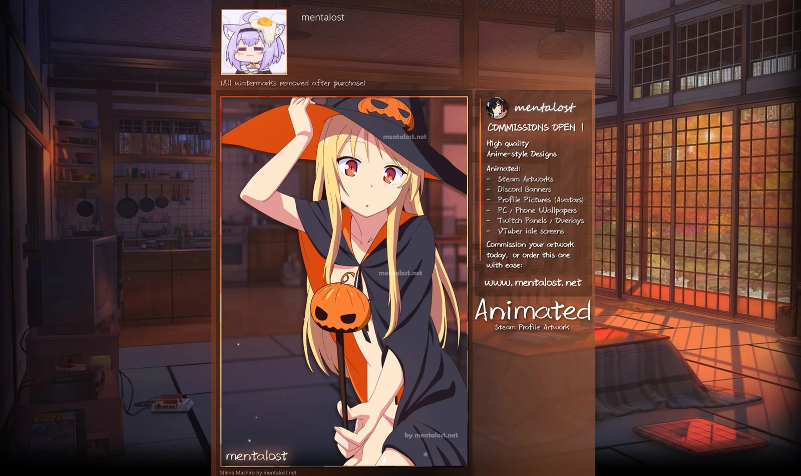Animated Steam Profile Artwork Showcase / Wallpaper - Shiina Mashiro - Sakurasou no Pet na Kanojo