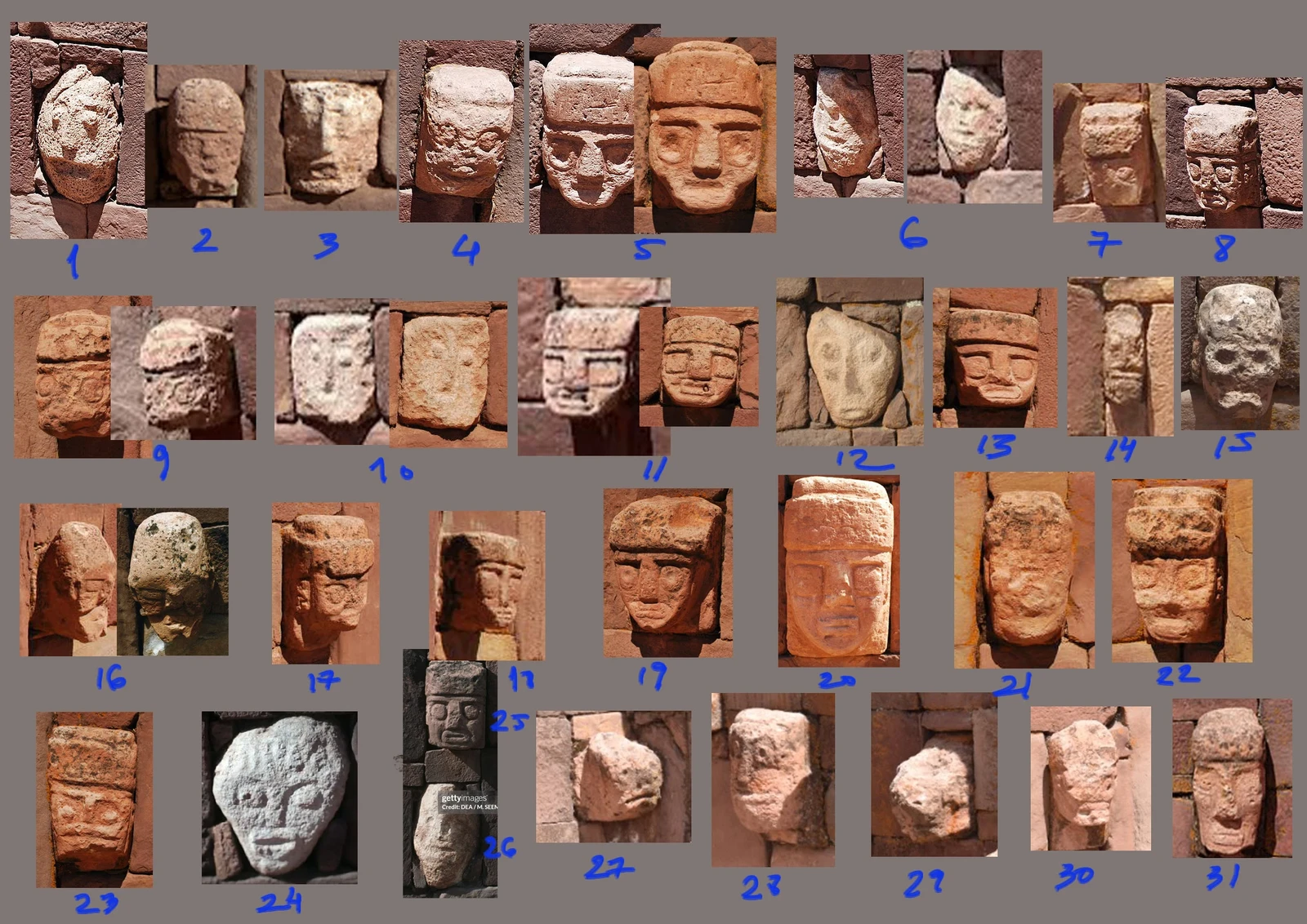 Original head sculptures table