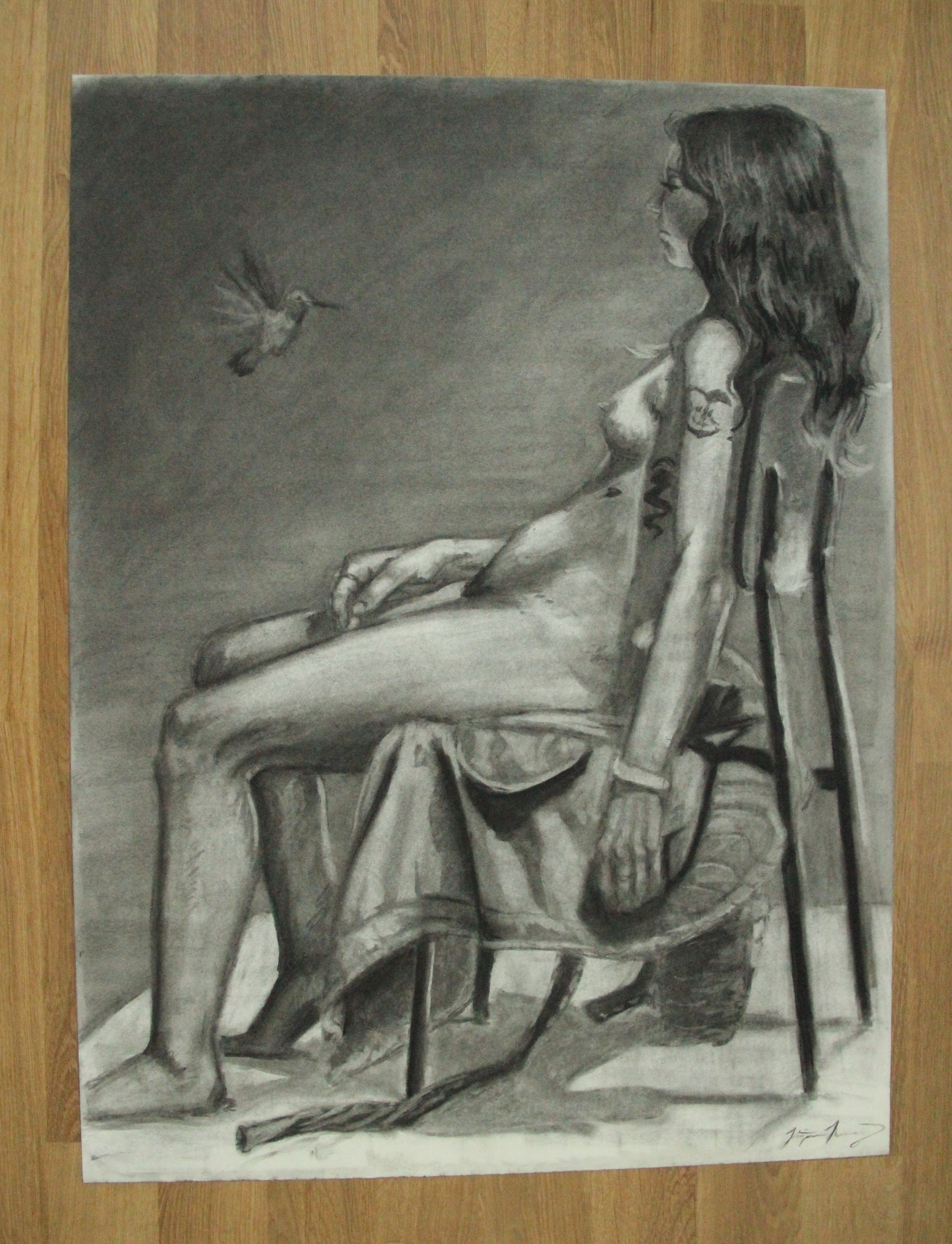 18 x 24 in, charcoal