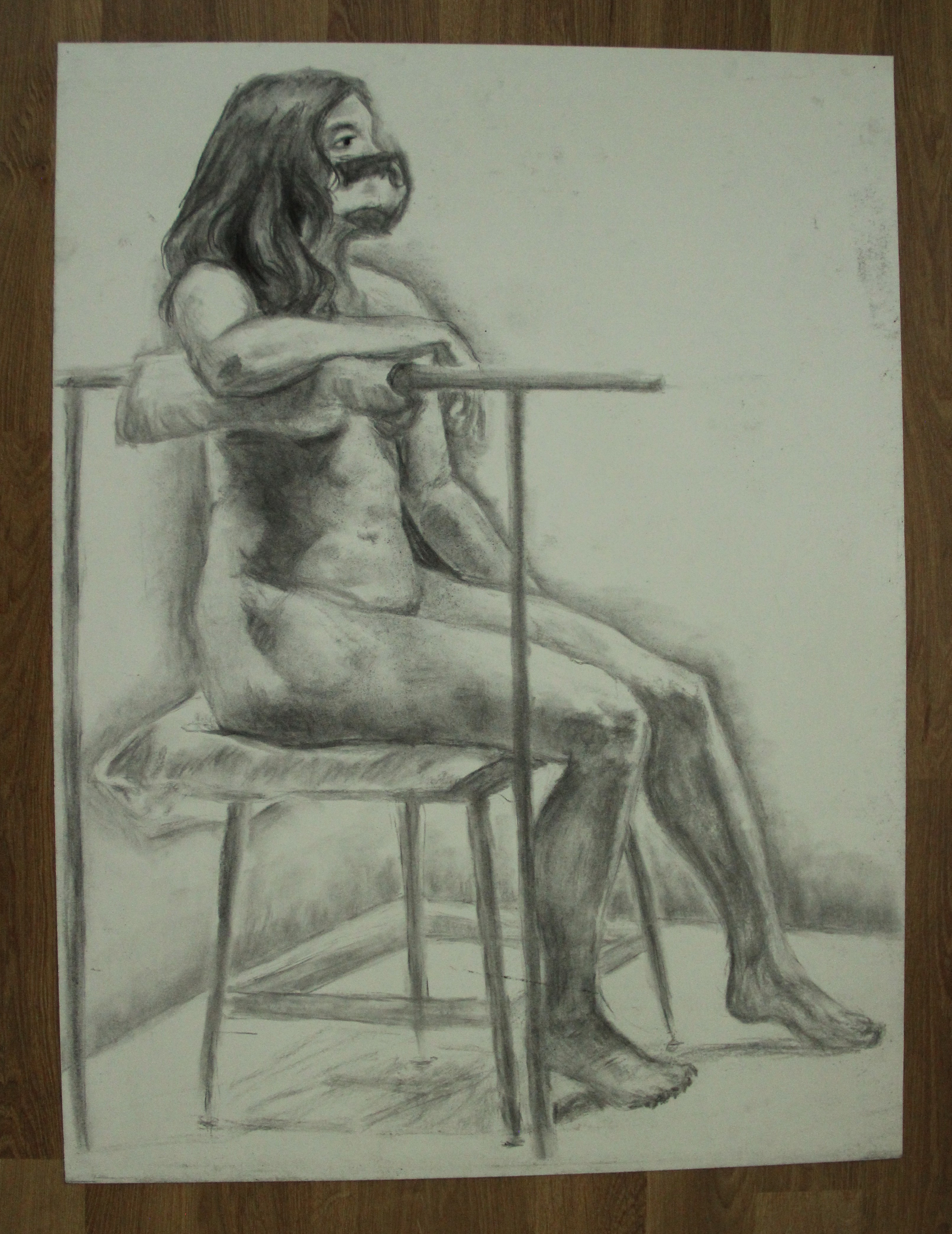 18 x 24 in, vine charcoal