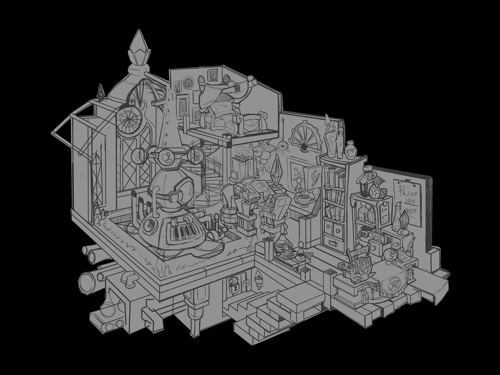 A pre-working draft... it was already enough to start my work in 3D Blender