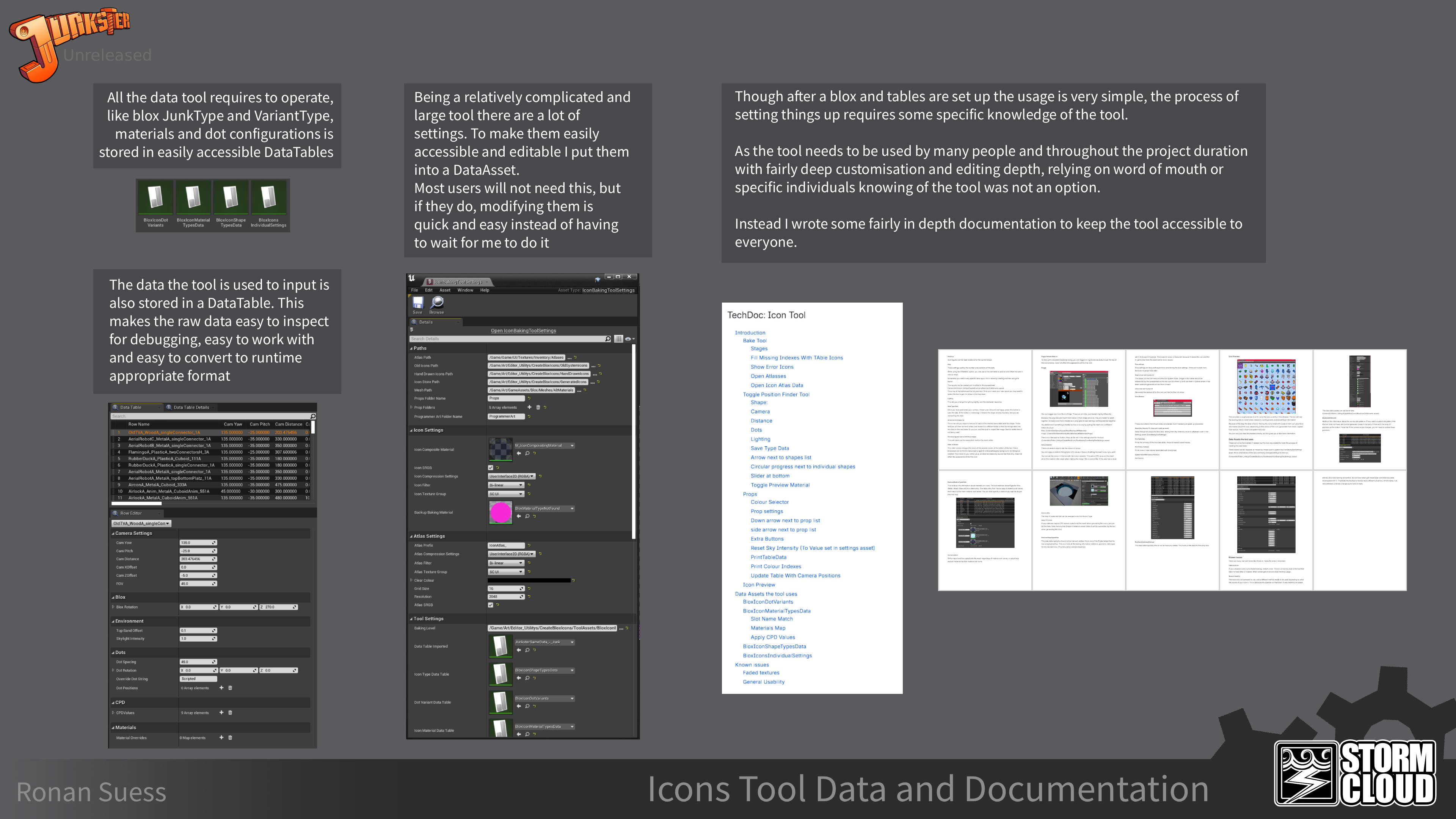 Tool data storage, settings and documentation.