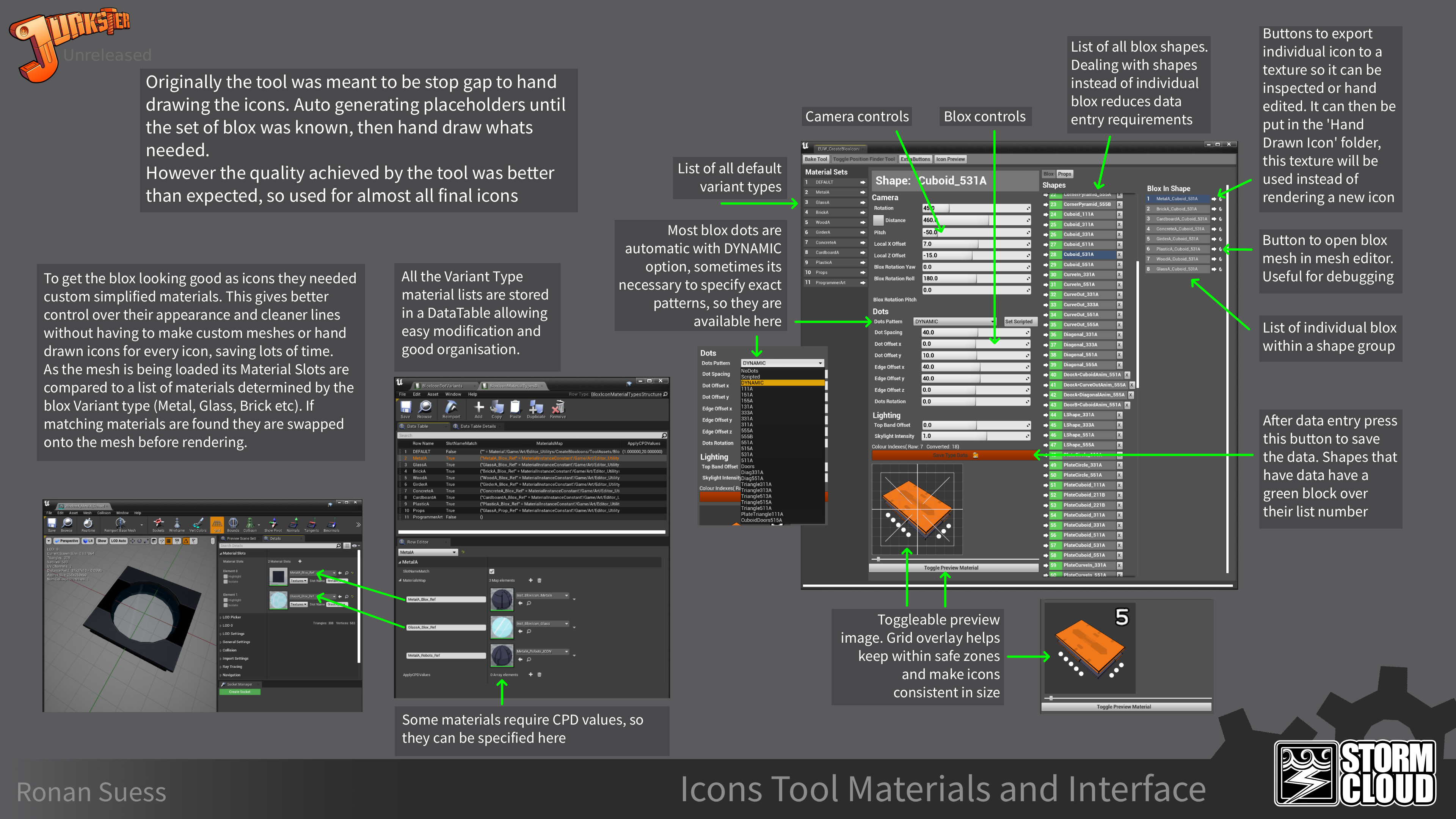 Material swapping and basic features description of the tool.