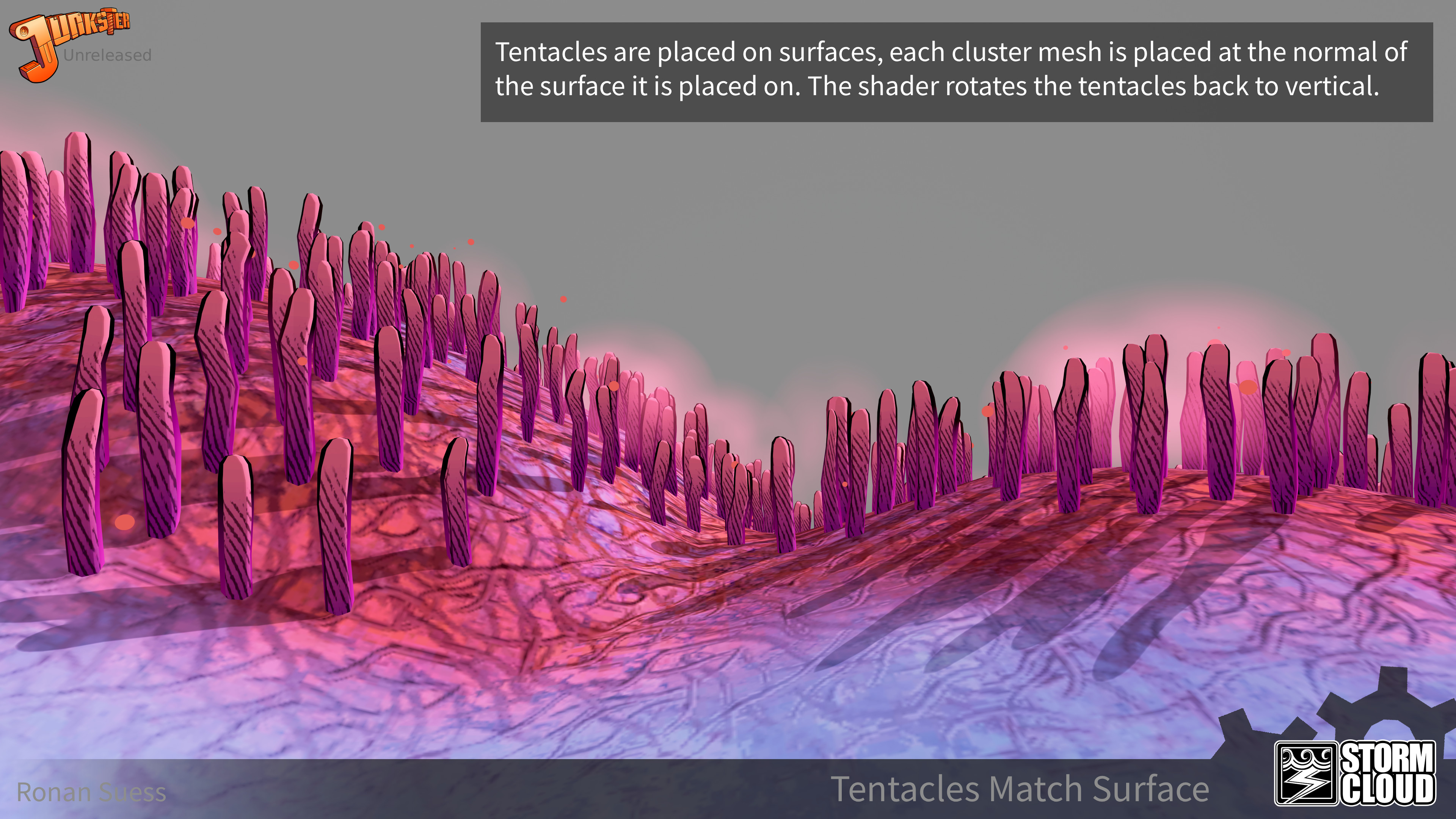 View of tentacles material in action in a temperate biome