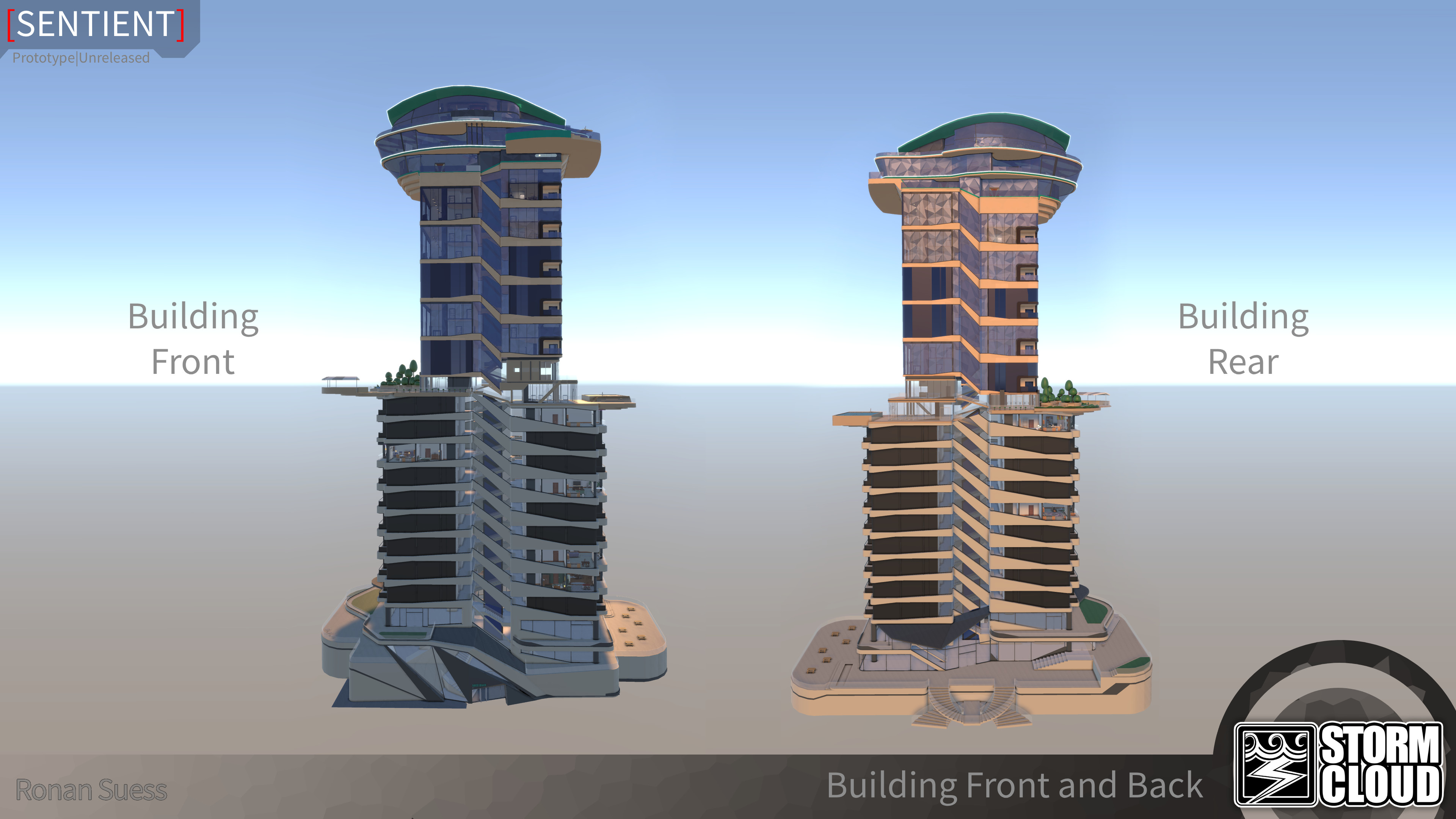 Exterior front and back.