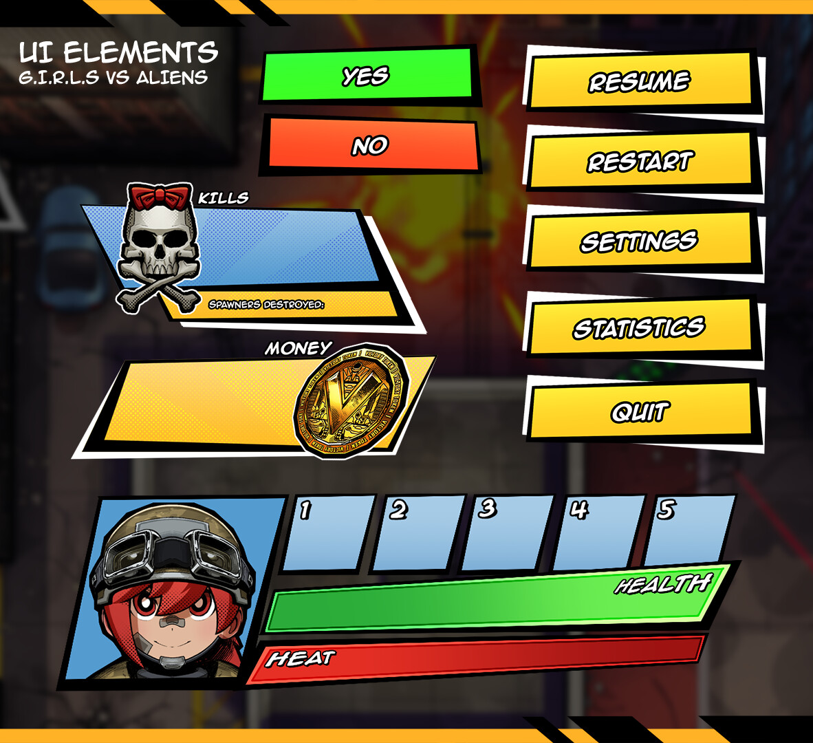 Some UI elements designed for this project.