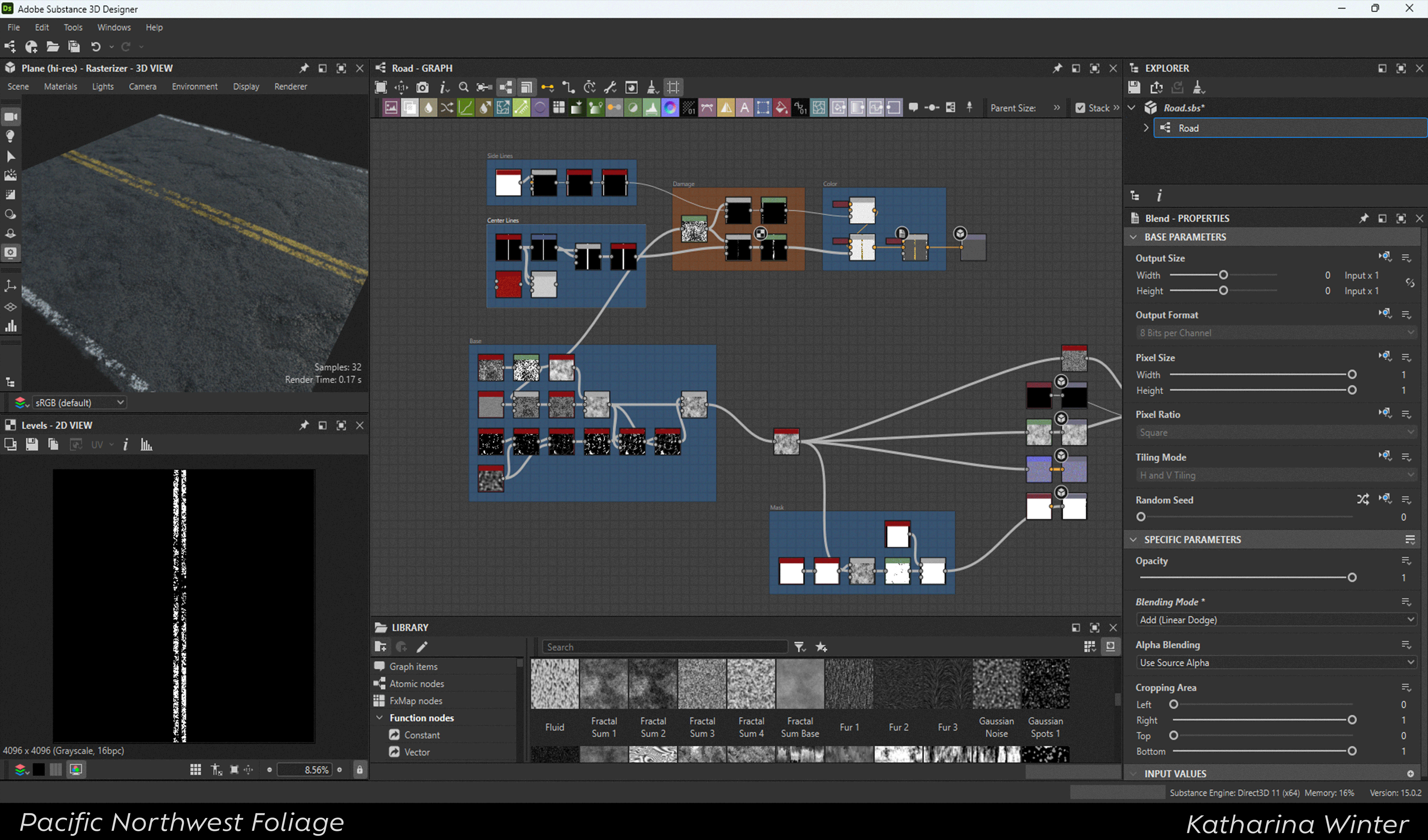 Since the road wasn’t my primary focus, I kept it simple and didn’t spend much time on it.

The road sign was a simple enough design that I decided to create it directly in Designer. The "alignment tools" were made to help me center the text and details.