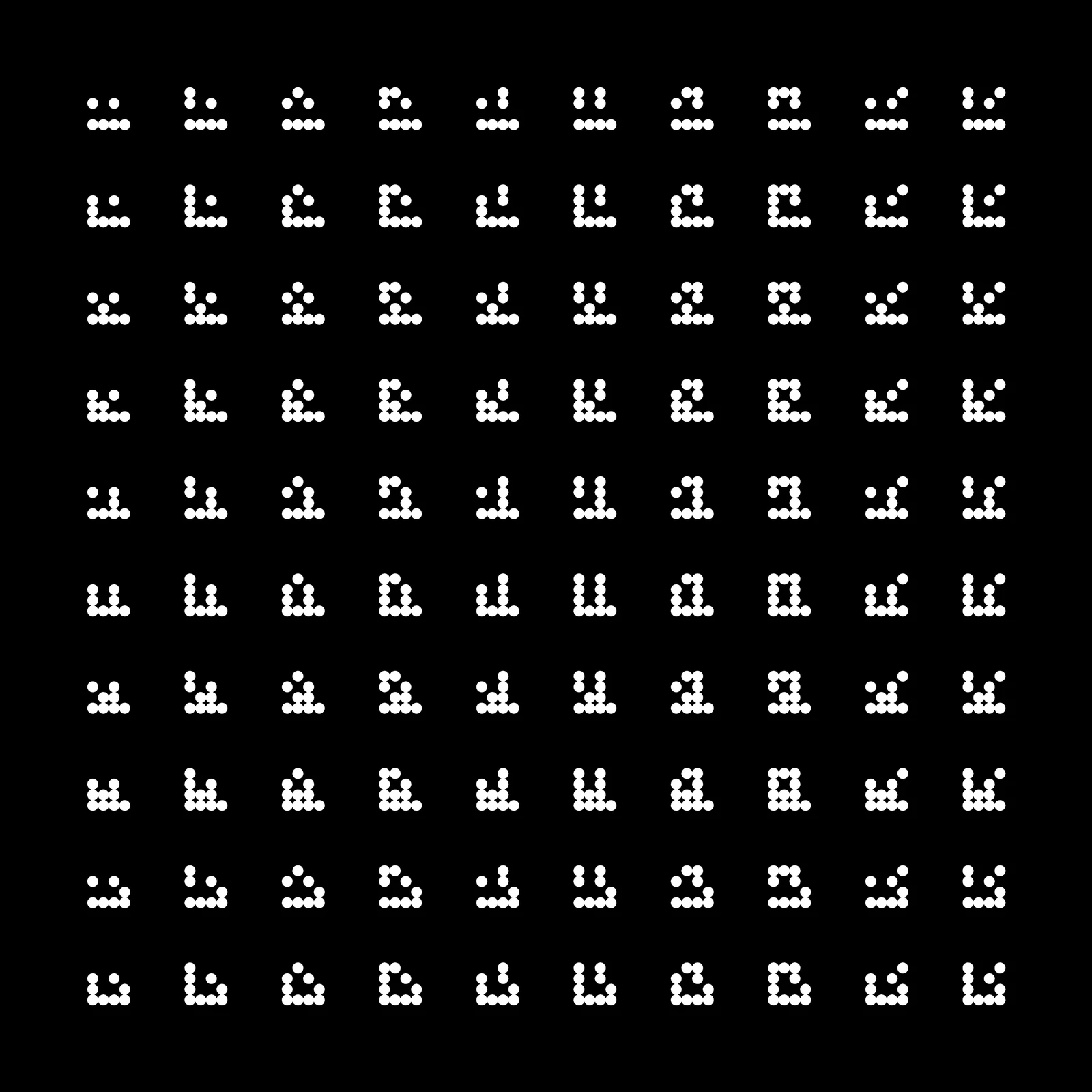 enlarged extract from the Atlas of integers