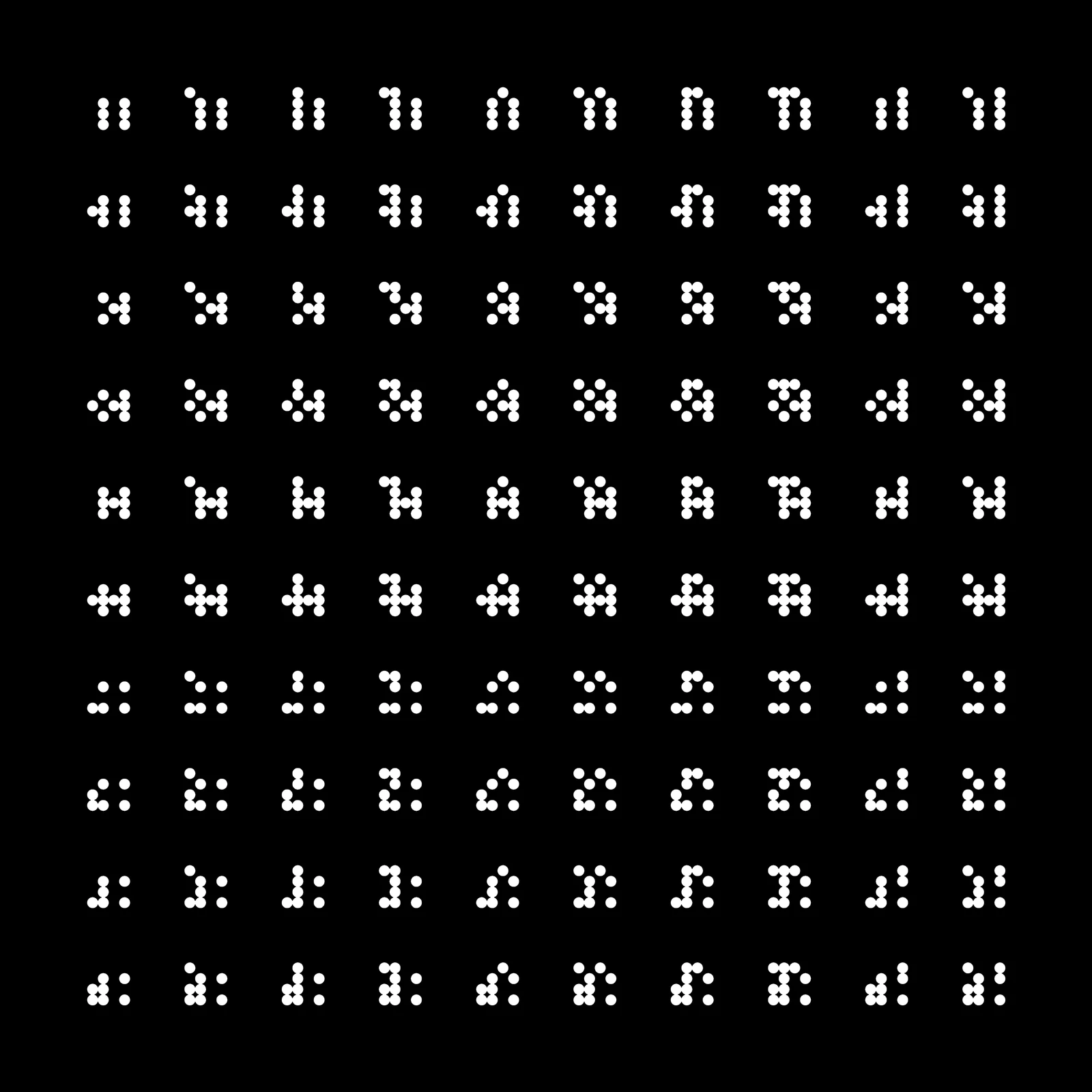 enlarged extract from the Atlas of integers