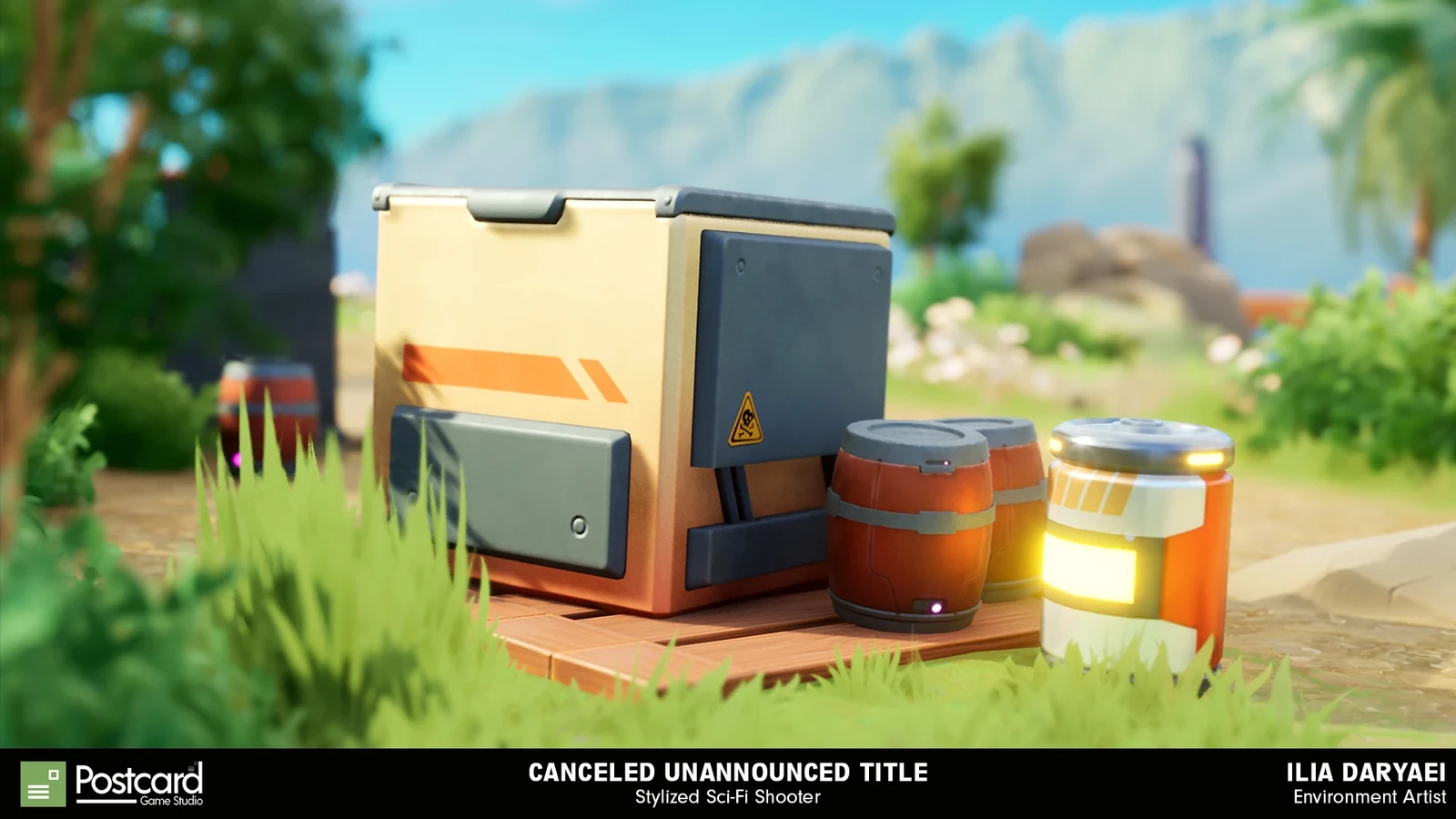 The very first task at the studio, I created a set of barrel and create and created a shader that used masking to have variations in color.